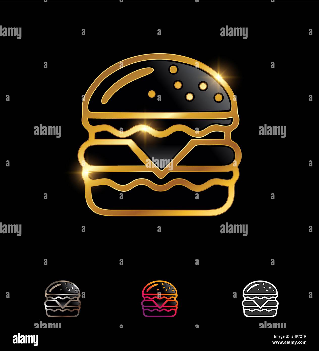 Goldener Isolierter Burger-Symbol Stock Vektor