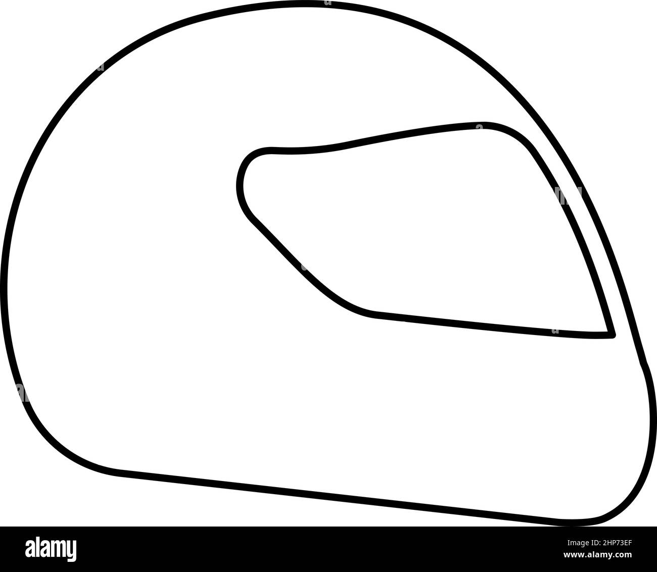 Helm Motorrad Rennsport Sport Kontur Symbol schwarz Farbe Vektor Illustration flachen Stil Bild Stock Vektor