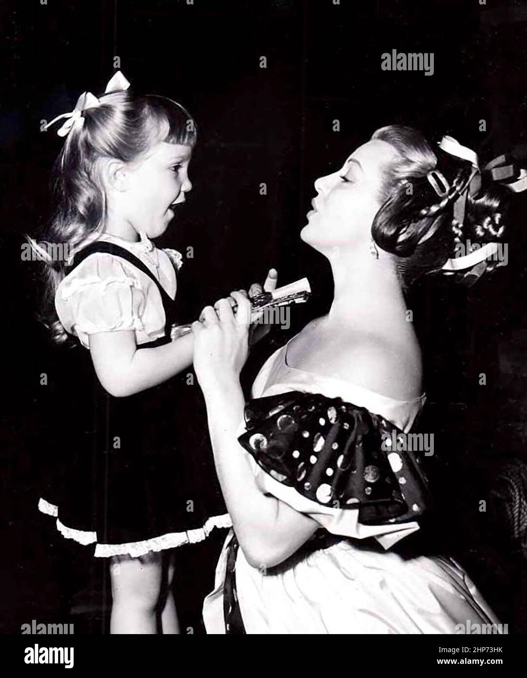 Lana Turner und Tochter Cheryl Crane, 1946, am Set der Green Dolphin Street Stockfoto