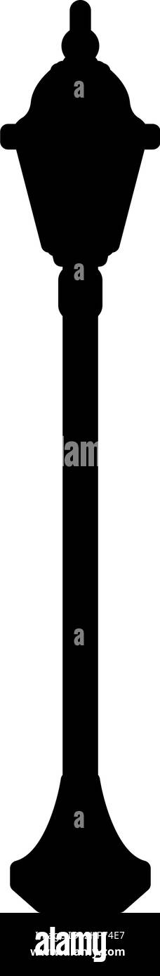 Straße Lampe Laterne Symbol schwarz Farbe Vektor Illustration flachen Stil Bild Stock Vektor
