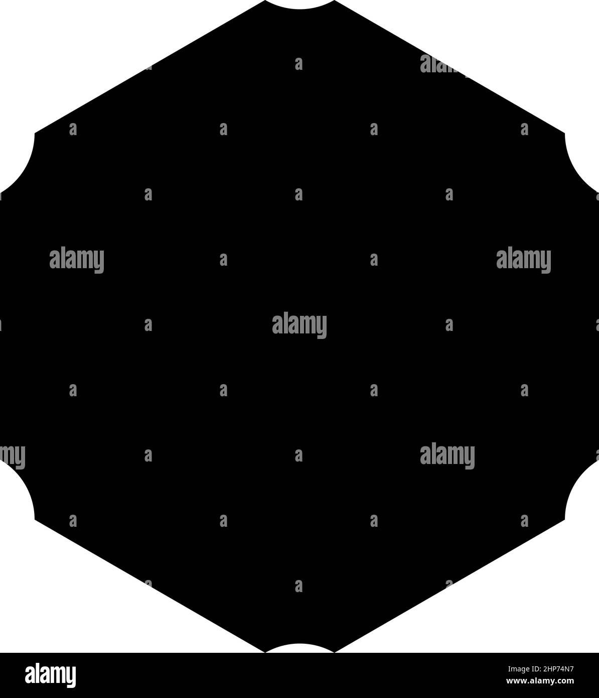 Sechseck mit abgerundeten Ecken Symbol schwarze Farbe Vektor Illustration flache Stil Bild Stock Vektor