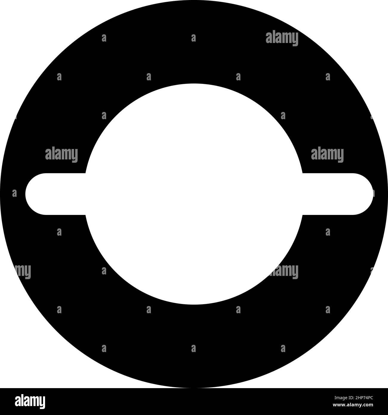 Dichtung mit Nut Verlegesymbol schwarze Farbe Vektorgrafik flache Stil Bild Stock Vektor