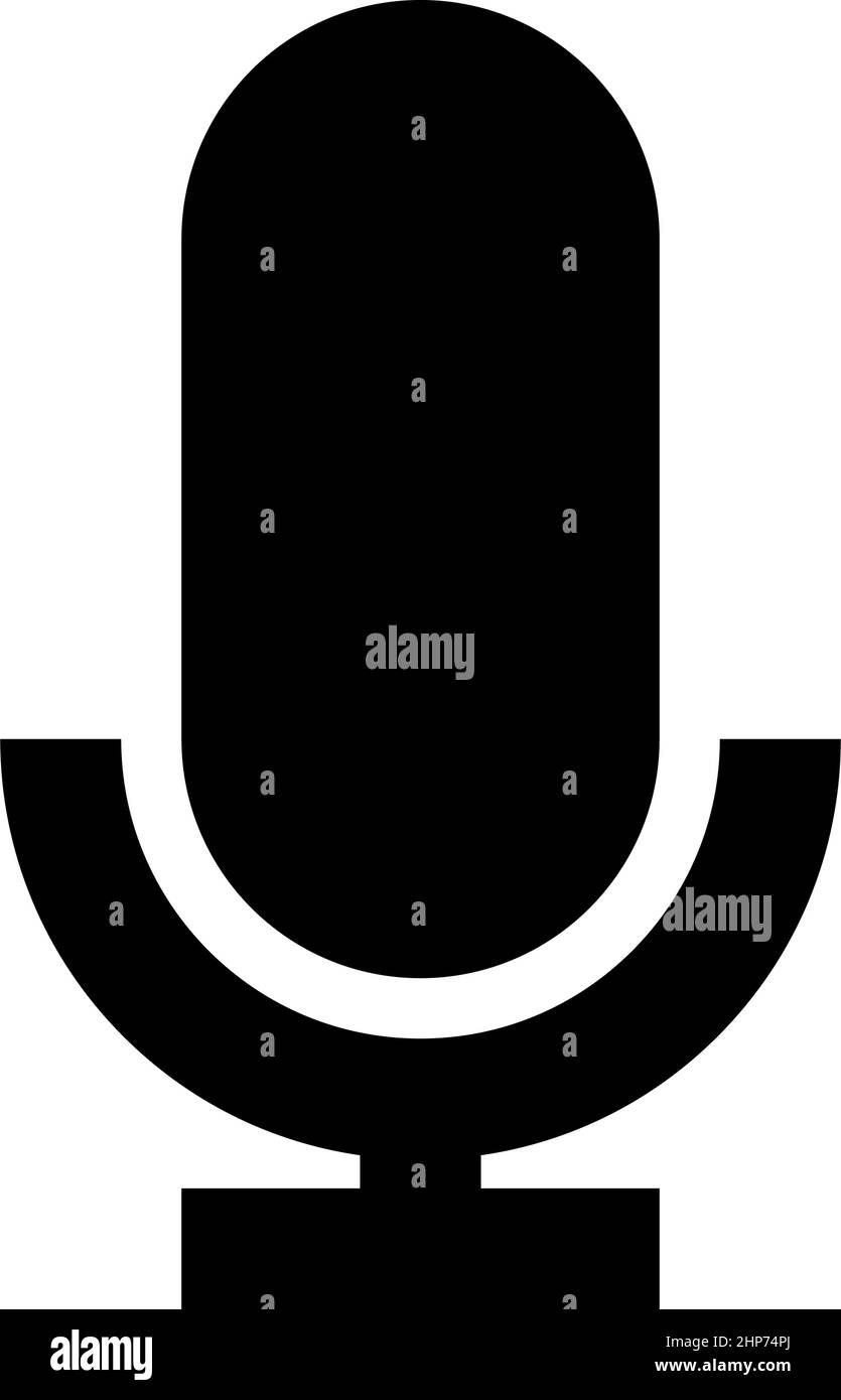 Mikrofon Symbol schwarz Farbe Vektor Illustration flache Stil Bild Stock Vektor