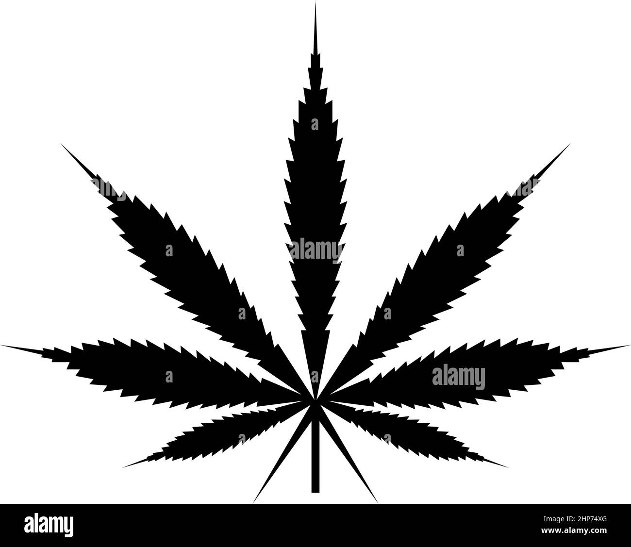 Blatt Cannabis Marihuana Hanf Symbol schwarze Farbe Vektor Illustration flachen Stil Bild Stock Vektor