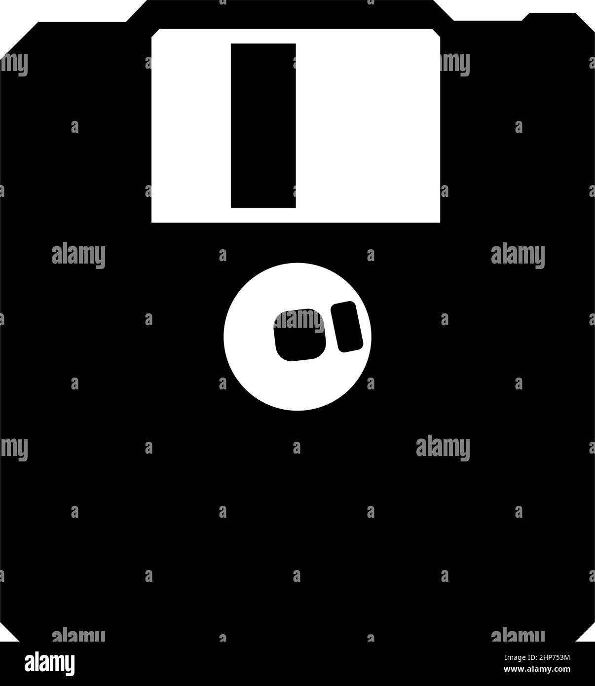 Diskettenlaufwerk Speicher Konzept Symbol schwarz Farbe Vektor Illustration flache Stil Bild Stock Vektor