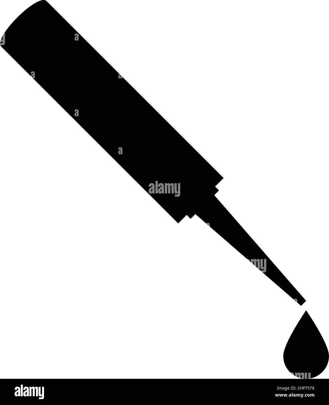 Kleber mit Tropfen Silikon-Symbol schwarz Farbe Vektor Illustration flachen Stil Bild Stock Vektor