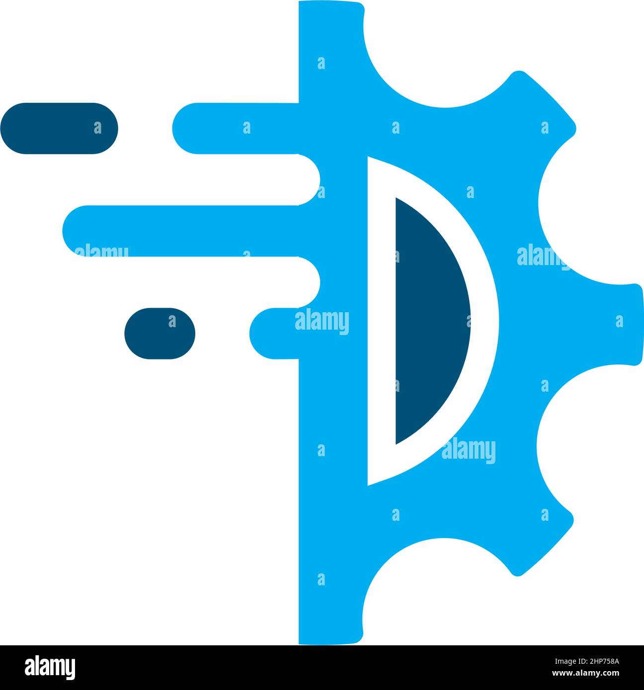 Getriebe d Buchstabe Konzept Vektor Symbol Illustration Design Stock Vektor