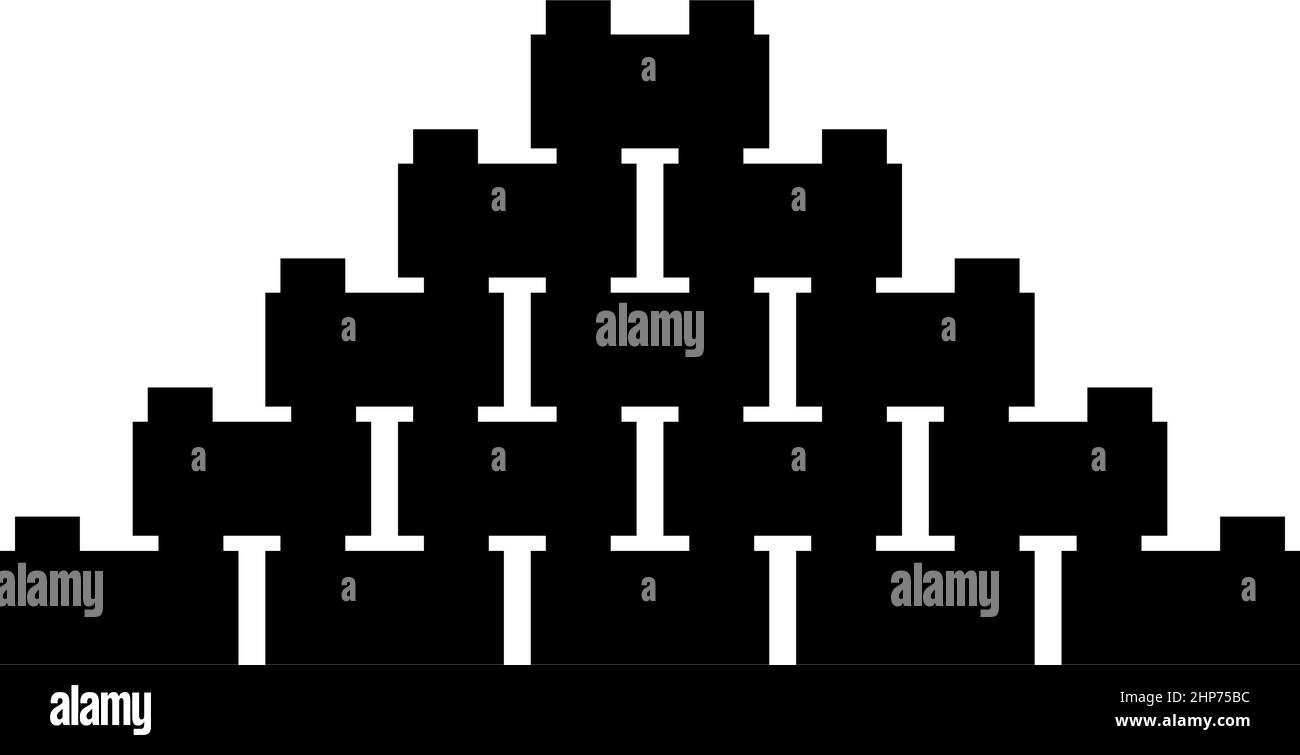 Pyramide der Steine Symbol schwarze Farbe Vektor Illustration flachen Stil Bild Stock Vektor