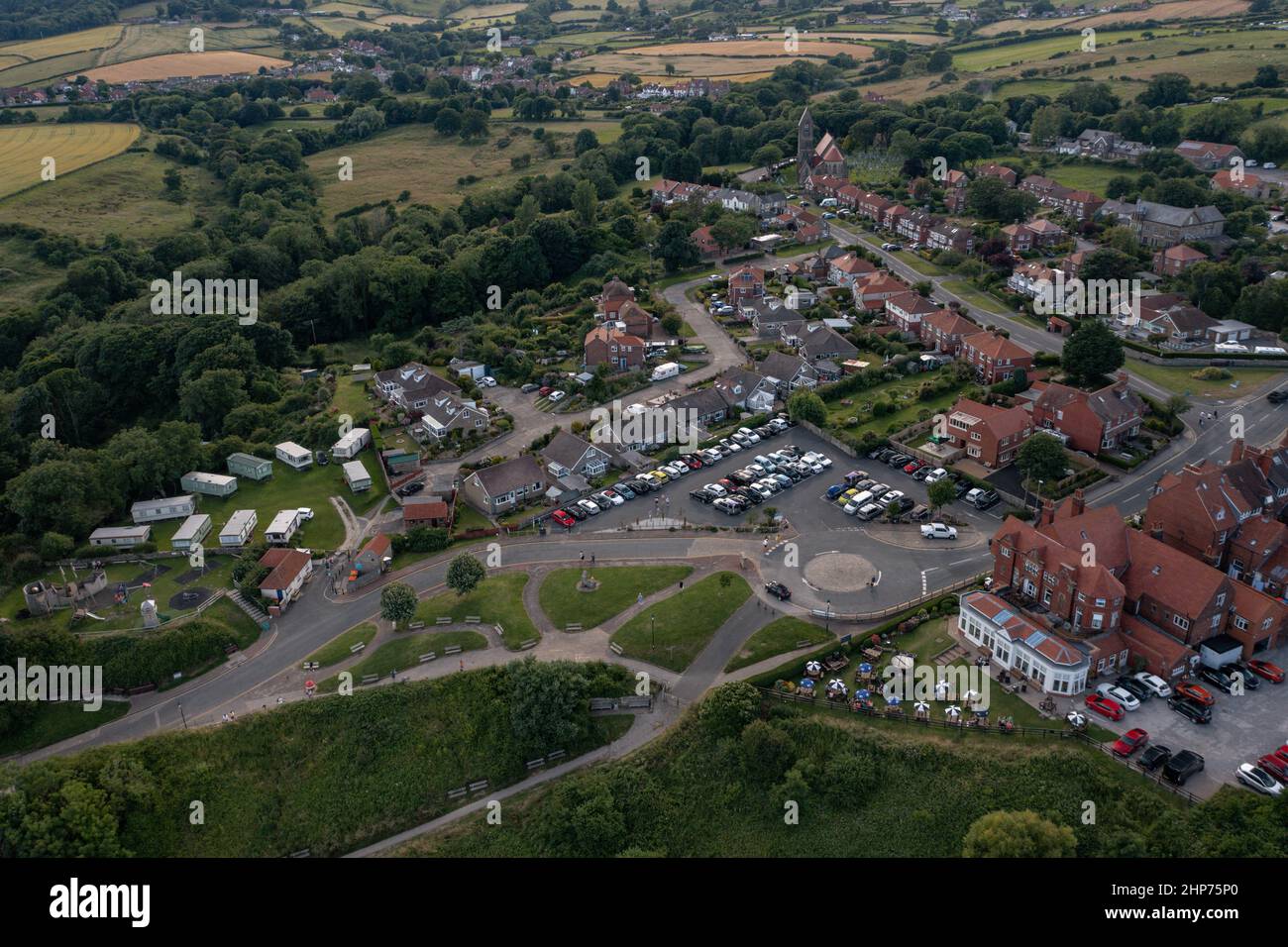 Scarborough , Whitby, Robin Hoods Bay Aus Der Luft, Luftbildfotografie Mit Drohnen Stockfoto