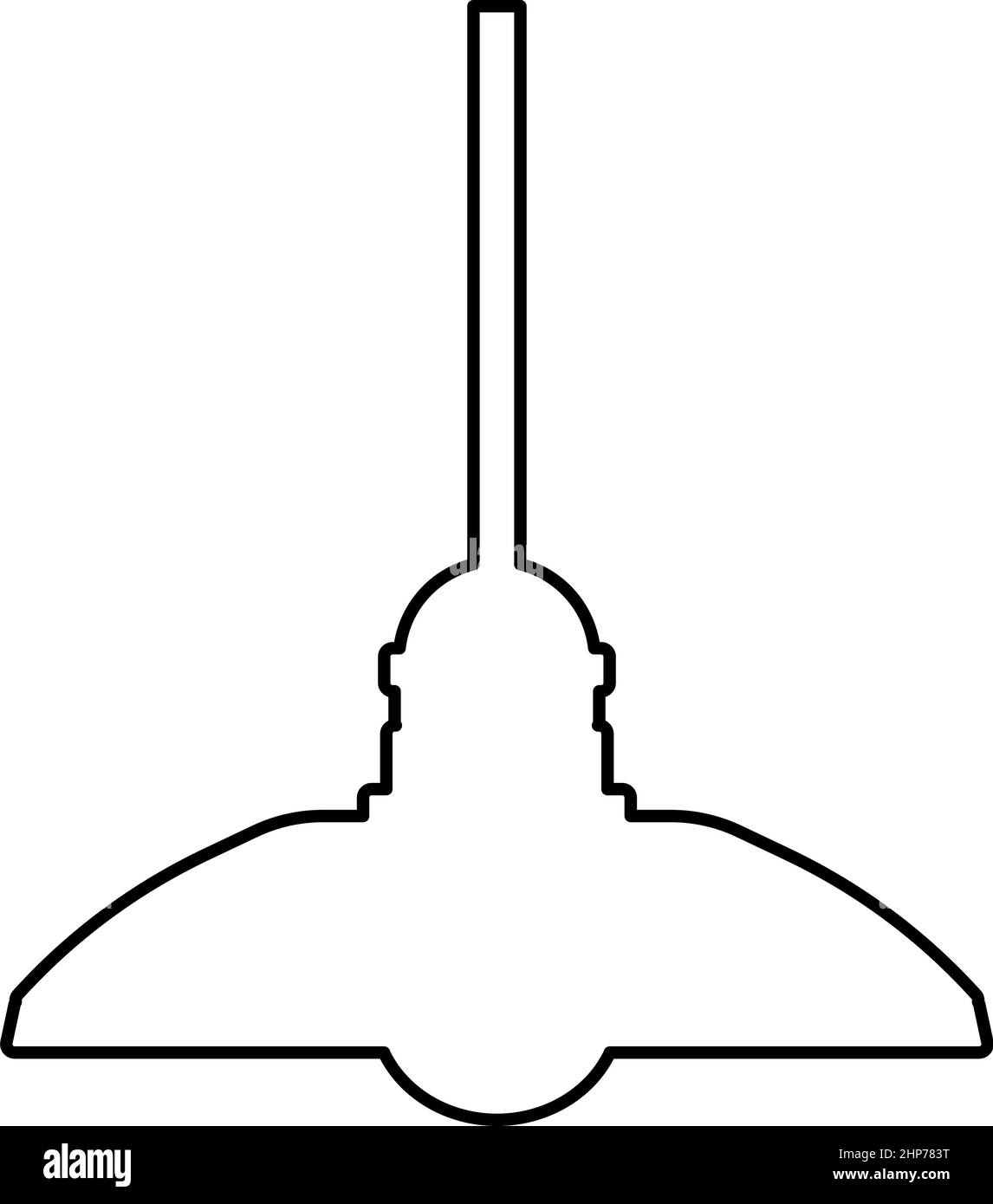 Kronleuchter Plafond Hängelampe Kontur Umriss Symbol schwarze Farbe Vektor Illustration flachen Stil Bild Stock Vektor