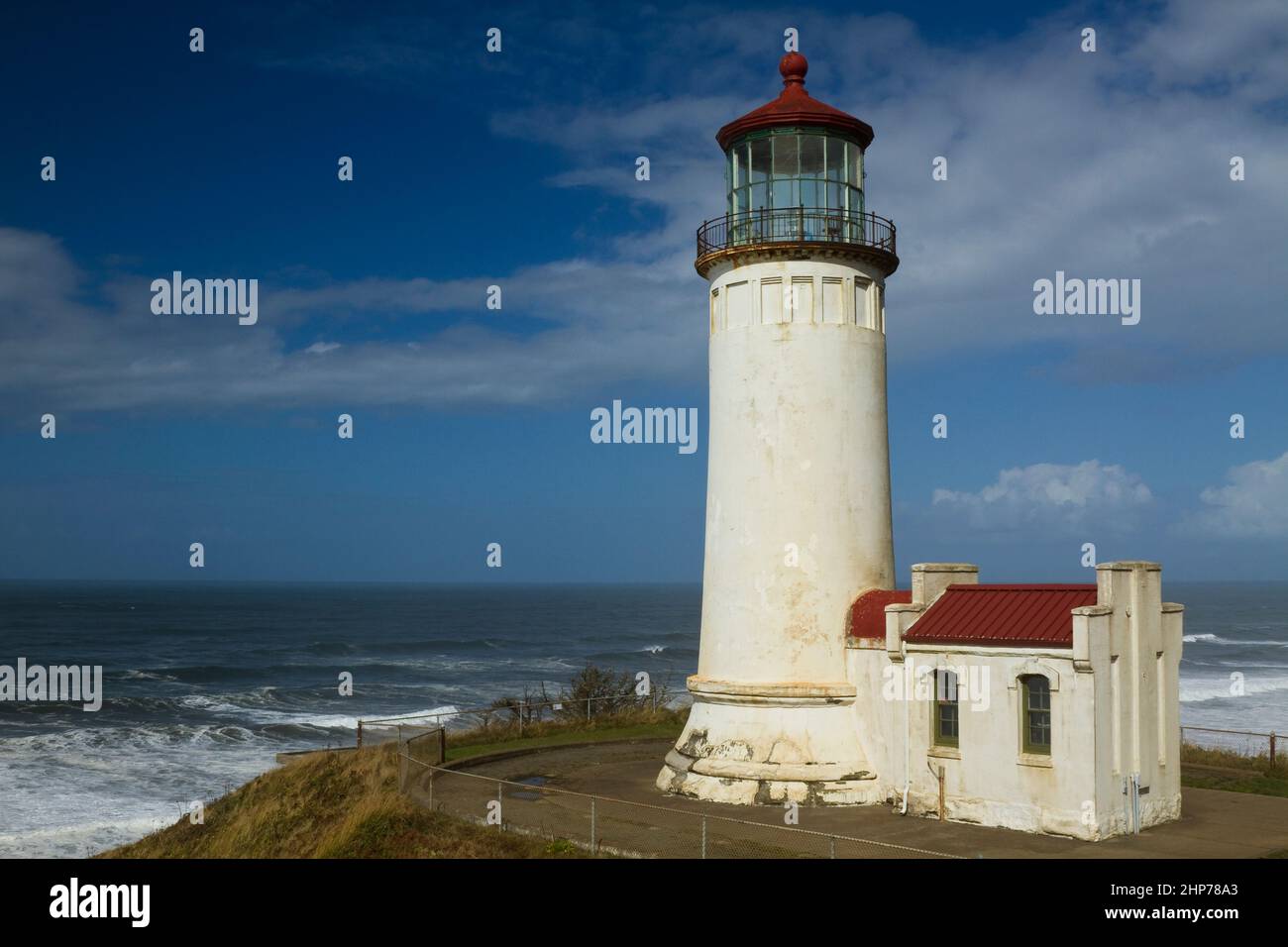 North Head Lighthouse Am Pazifik Stockfoto