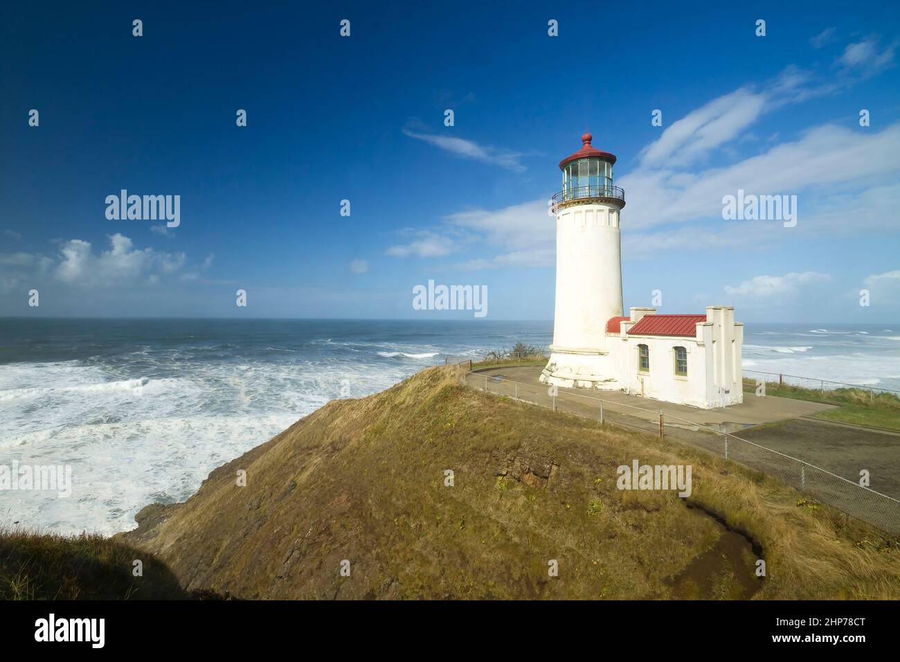 North Head Lighthouse Am Pazifik Stockfoto