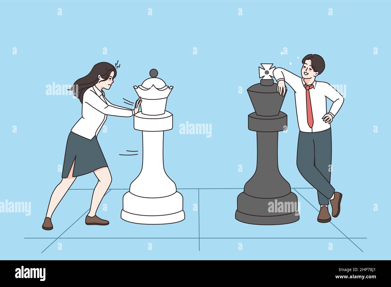 Geschäftsstrategie und Wettbewerbskonzept. Stock Vektor