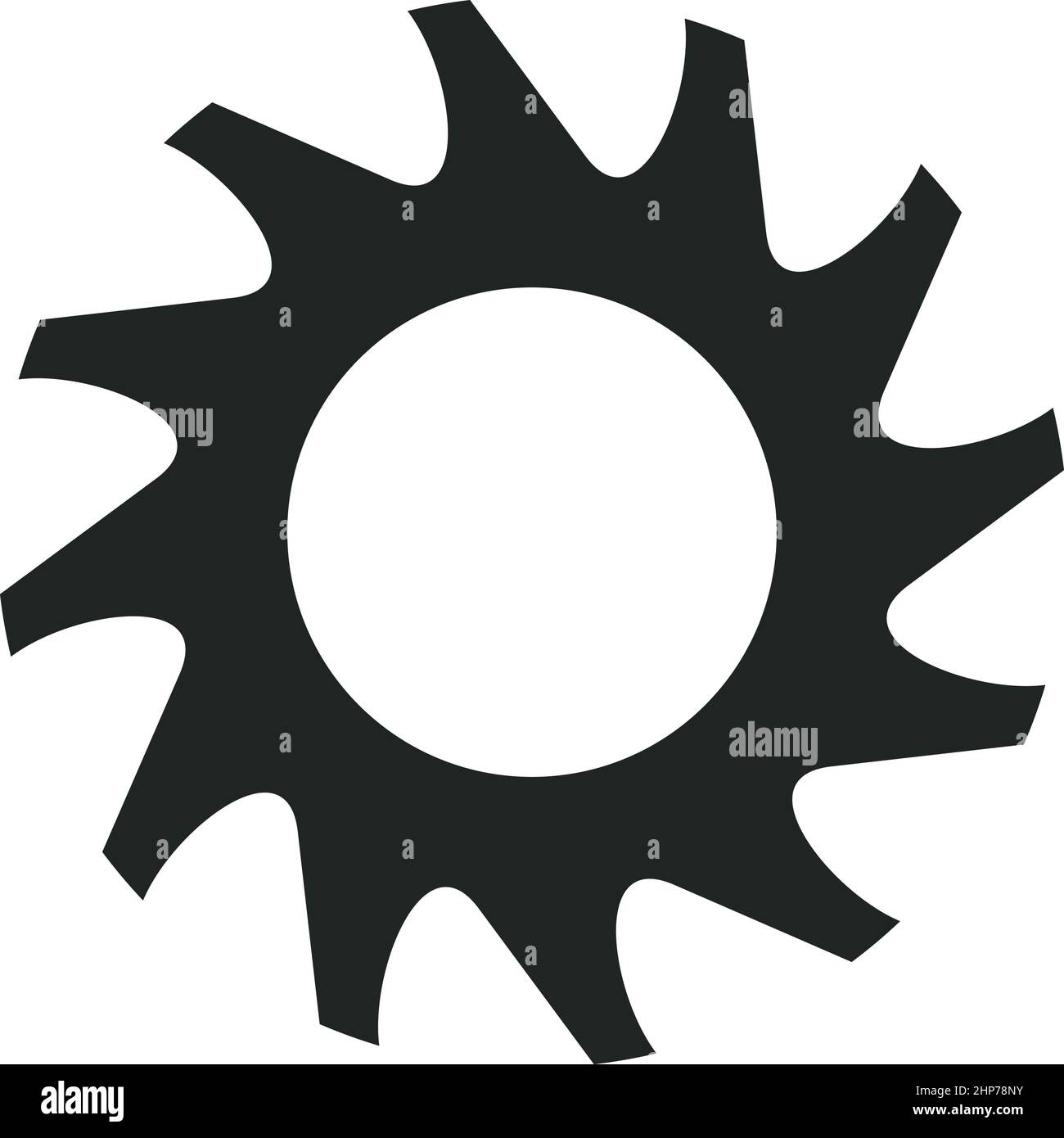 Spiralförmig gezahntes Zahnrad oder Zahnrad auf isoliertem weißem Hintergrund. Stock Vektor