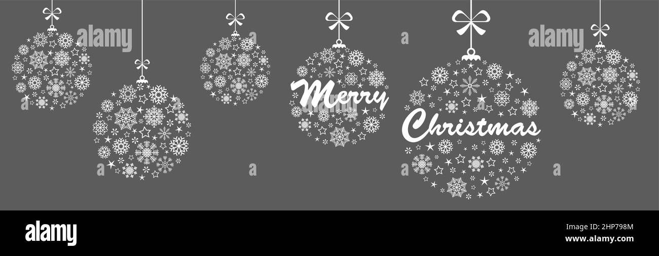 weihnachtsgrüße kugeln mit Schneeflocken Stock Vektor