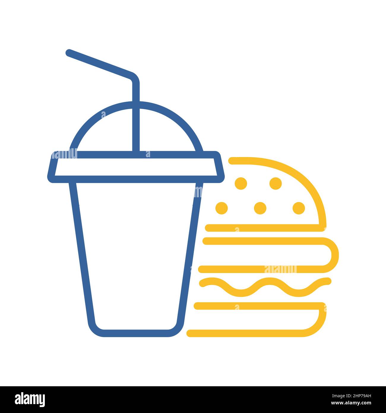 Vektor-Symbol für Burger mit Softdrink Stock Vektor