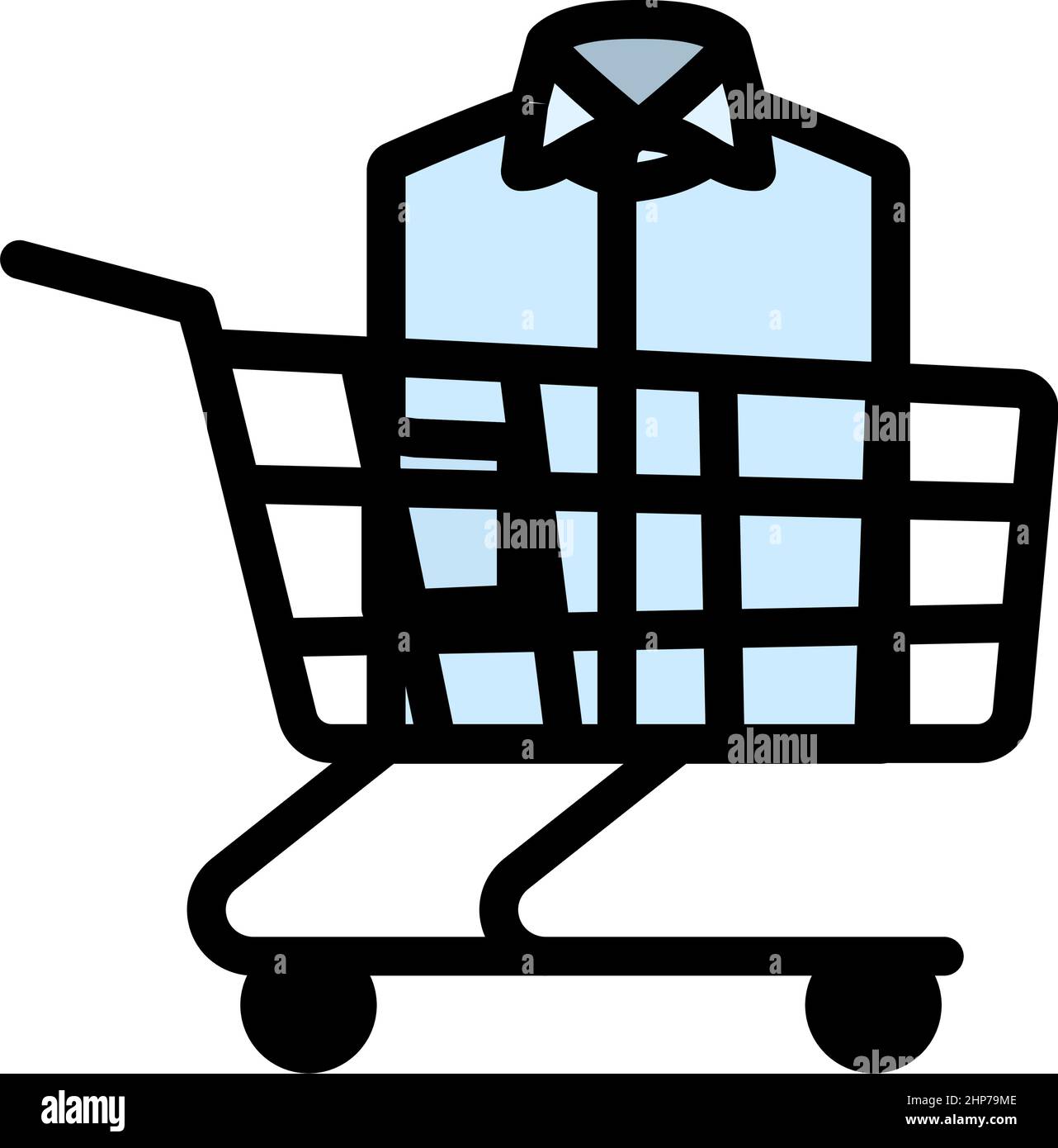 Einkaufswagen Mit Symbol Für Kleidung (Hemd) Stock Vektor