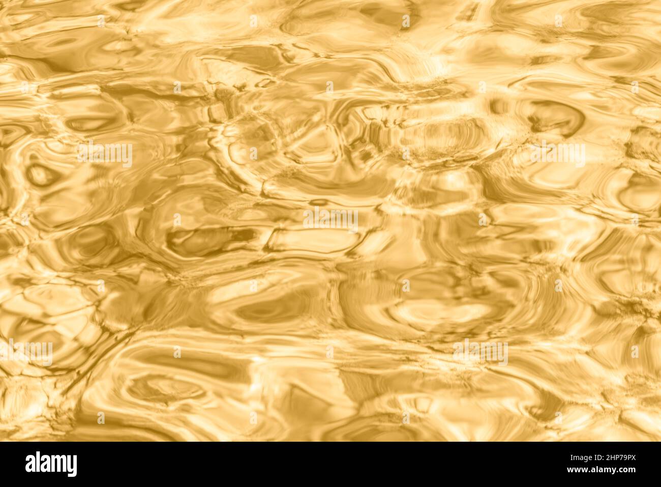 Unterwasser seichte Wellen plätschern Gold Farbe Wasser in einem Meer Hintergrund Tapete Stockfoto