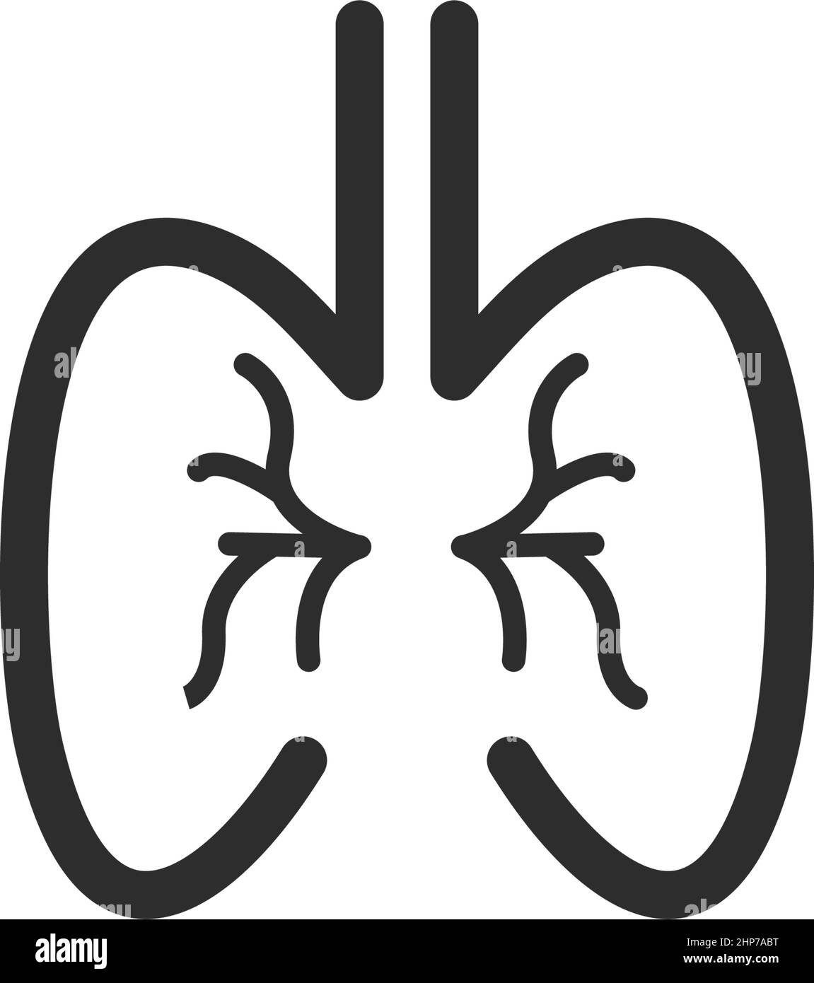 Symboldarstellung der menschlichen Lunge Stock Vektor