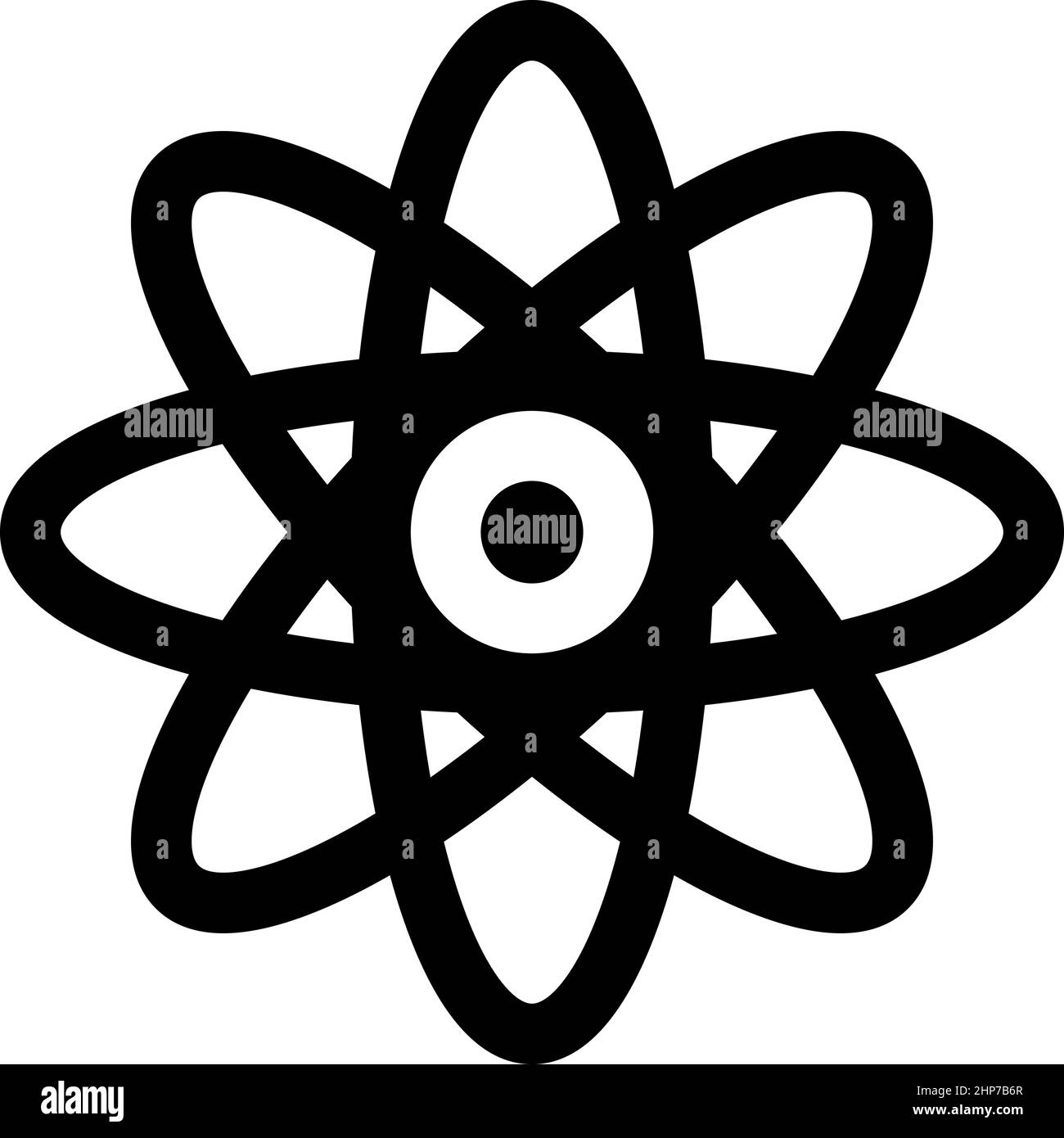 Atom-Molekül-Zeichen Symbol schwarze Farbe Vektor Illustration flache Stil Bild Stock Vektor