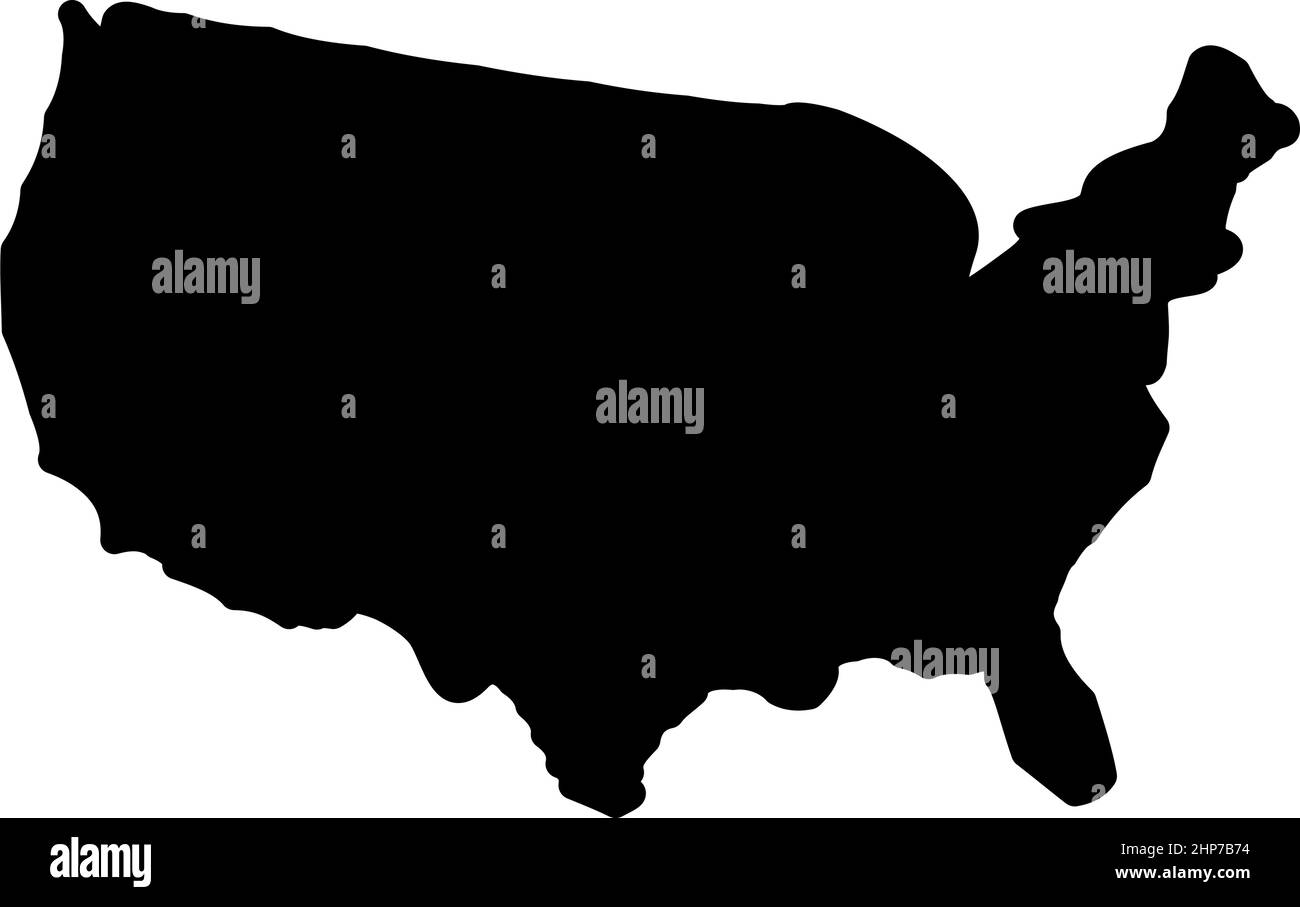 Karte von America United angegeben USA Symbol schwarz Farbe Vektor Illustration flachen Stil Bild Stock Vektor