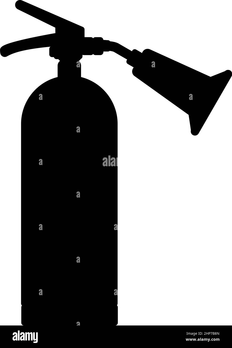 Feuerlöscher Symbol schwarz Farbe Vektor Illustration flach Stil Bild Stock Vektor