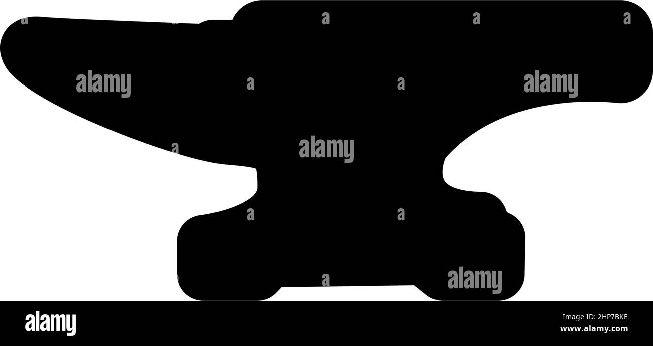 Amboss Symbol schwarz Farbe Vektor Illustration flache Stil Bild Stock Vektor