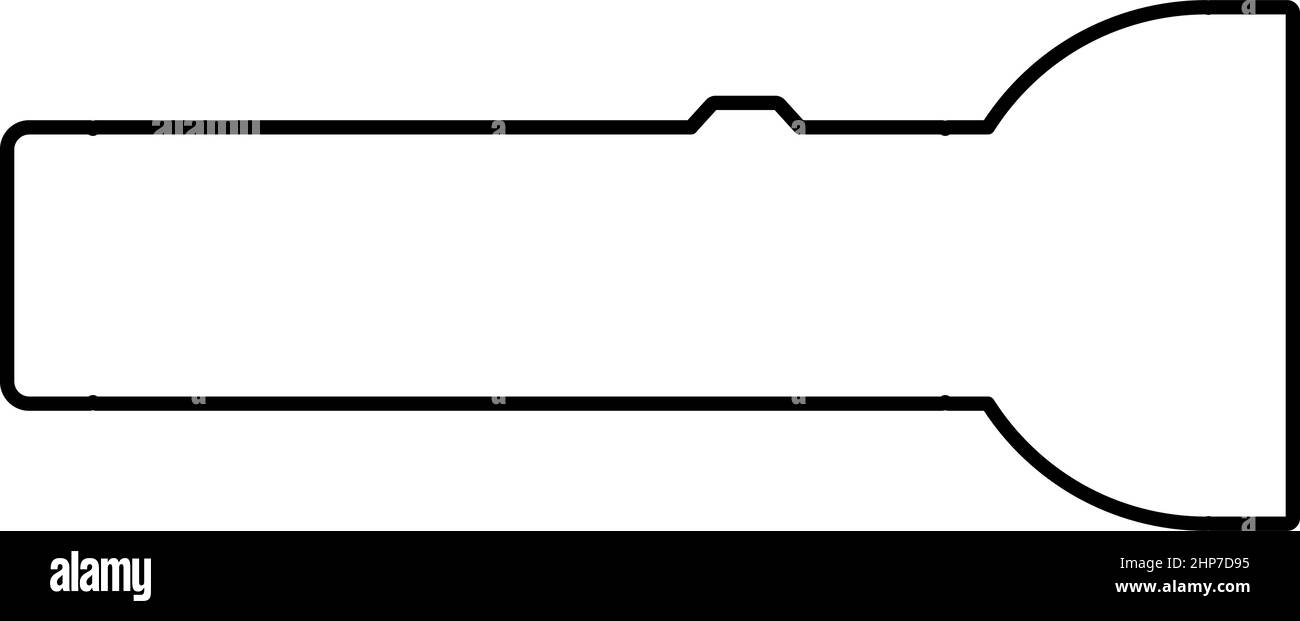 Taschenlampe Licht Gerät Kontur Umriss Symbol schwarz Farbe Vektor Illustration flachen Stil Bild Stock Vektor