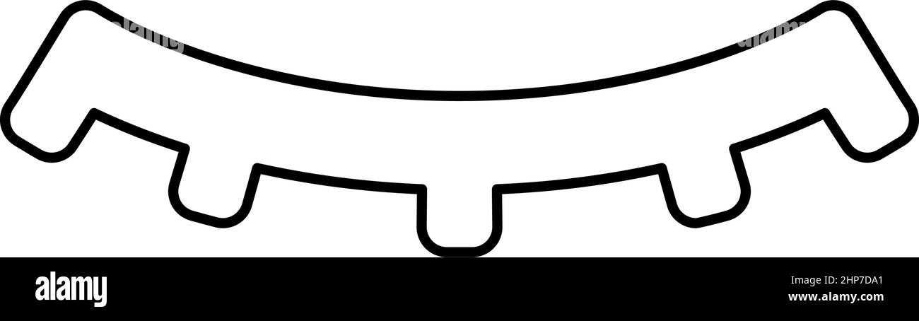 Wimpern Verlängerung Effekt Mascara Kontur Umriss Symbol schwarz Farbe Vektor Illustration flach Stil Bild Stock Vektor