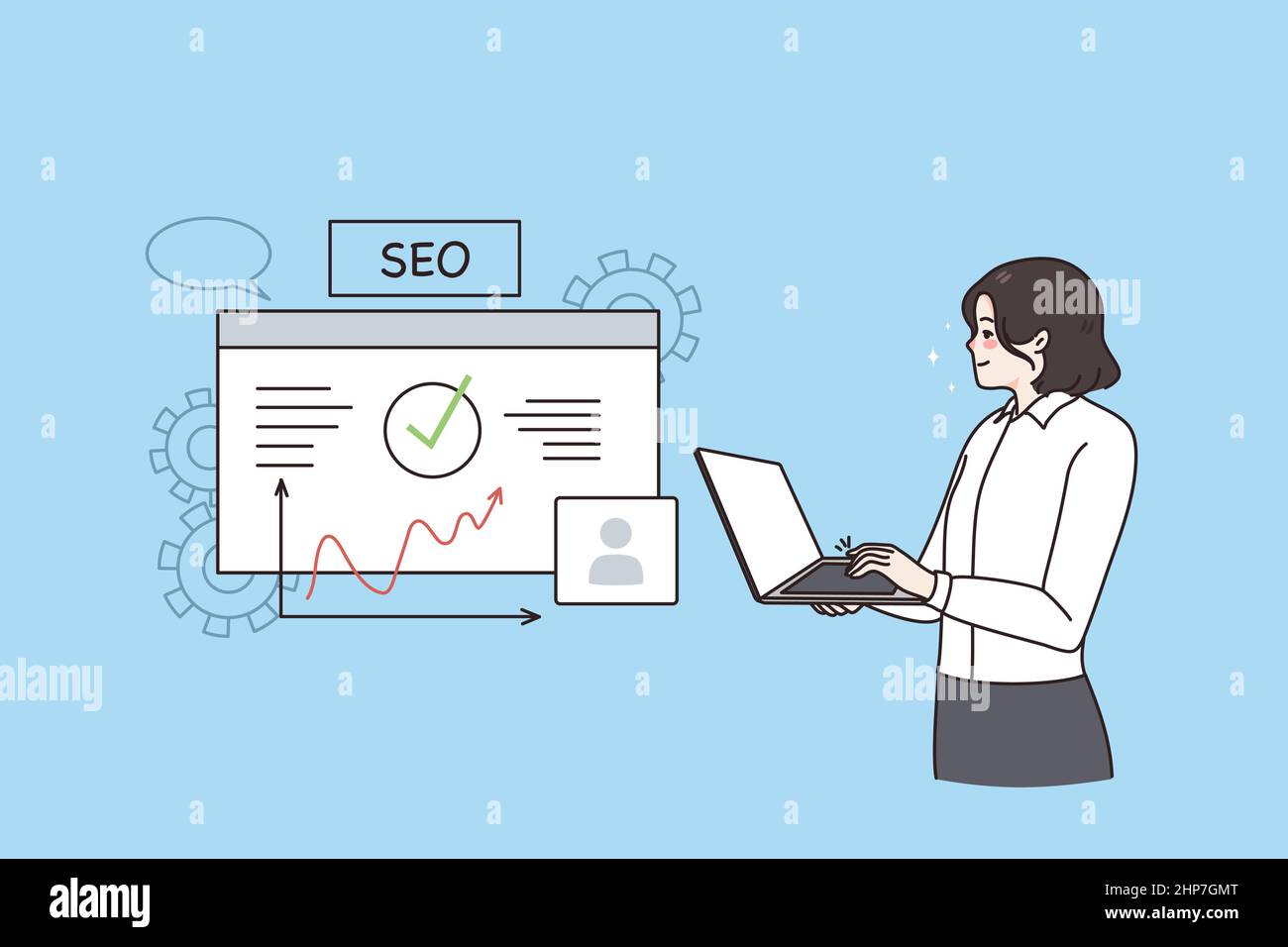 SEO-Optimierung und Business Development Konzept Stock Vektor