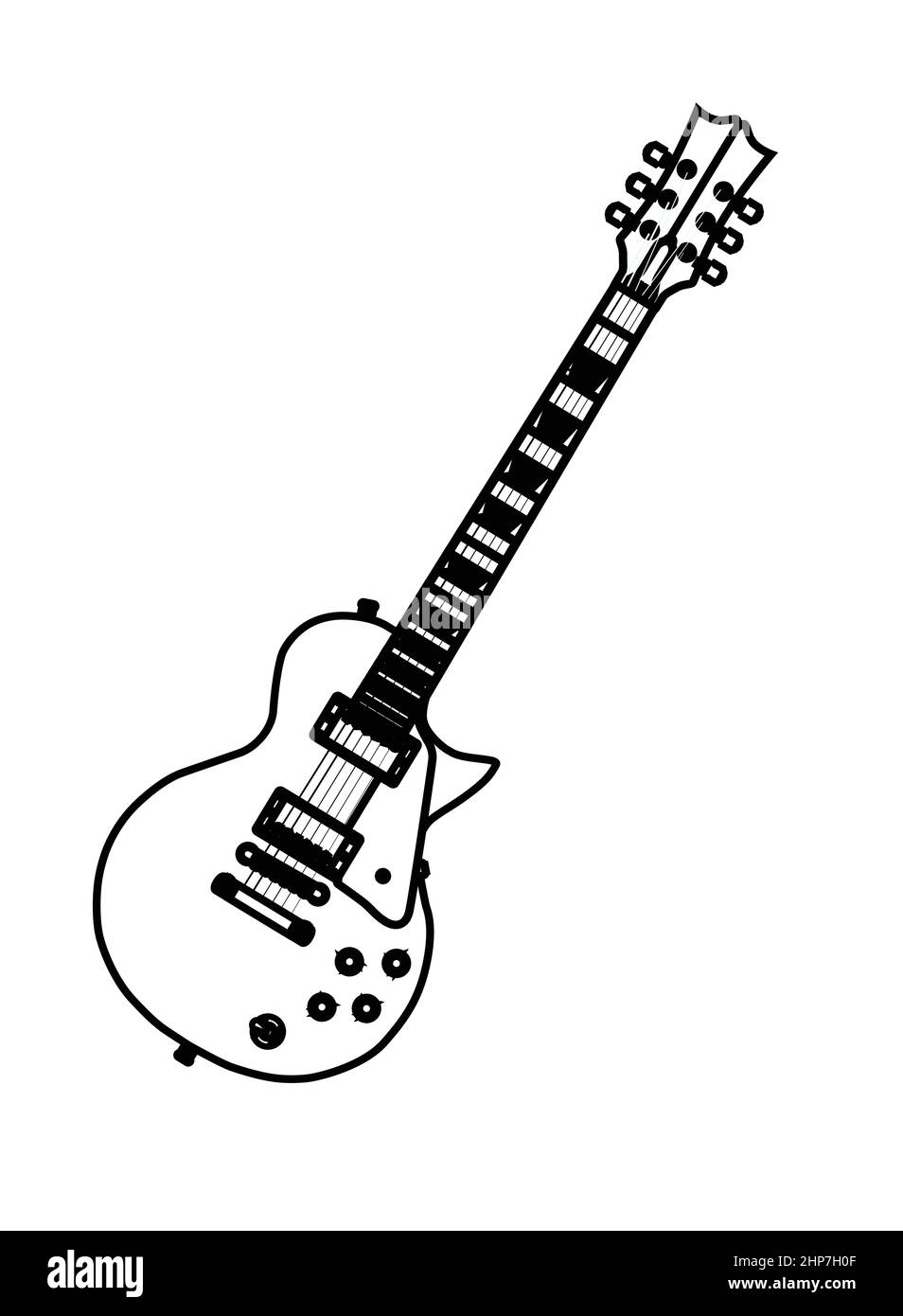 Gitarrenlinien Zeichnen Stock Vektor