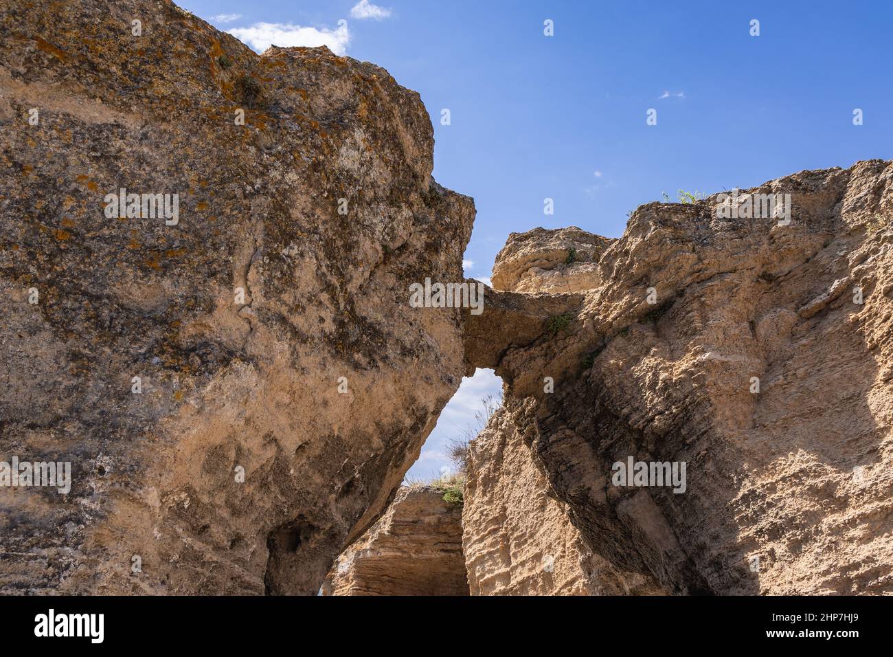 Felsen am Kap Kaliakra in der südlichen Dobrudscha-Region der nordbulgarischen Schwarzmeerküste Stockfoto