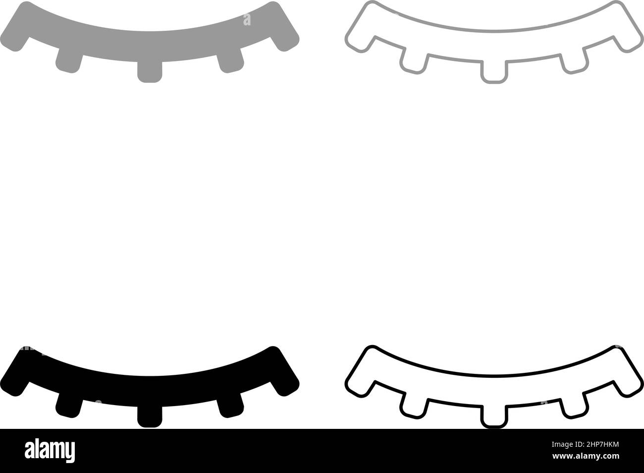 Wimpern Verlängerung Effekt Mascara Set Symbol grau schwarz Farbe Vektor Illustration Bild flach Stil solide füllen Kontur Kontur Linie dünn Stock Vektor