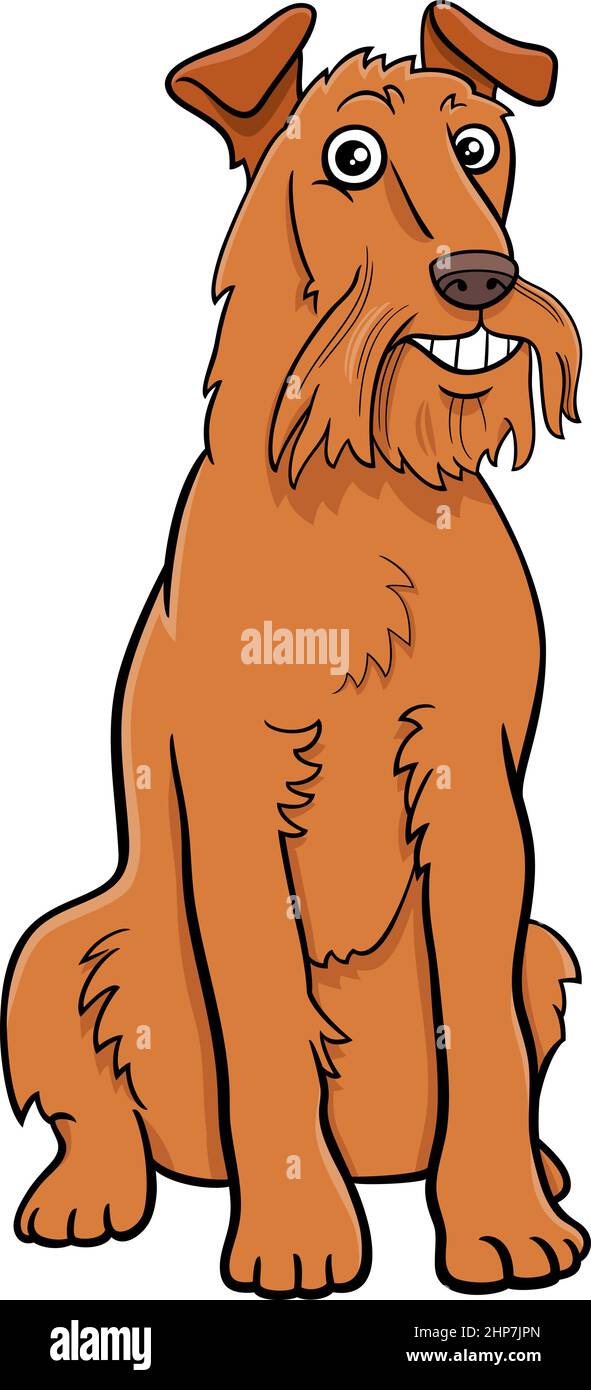 Cartoon Irish Terrier reinrassigen Hund Charakter Stock Vektor