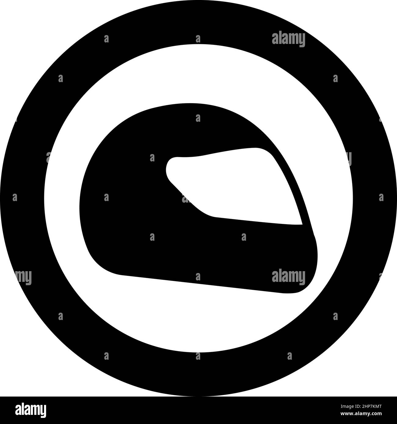 Helm Motorrad Rennsport Sport Symbol im Kreis rund schwarz Farbe Vektor Illustration Bild solide Kontur Stil Stock Vektor