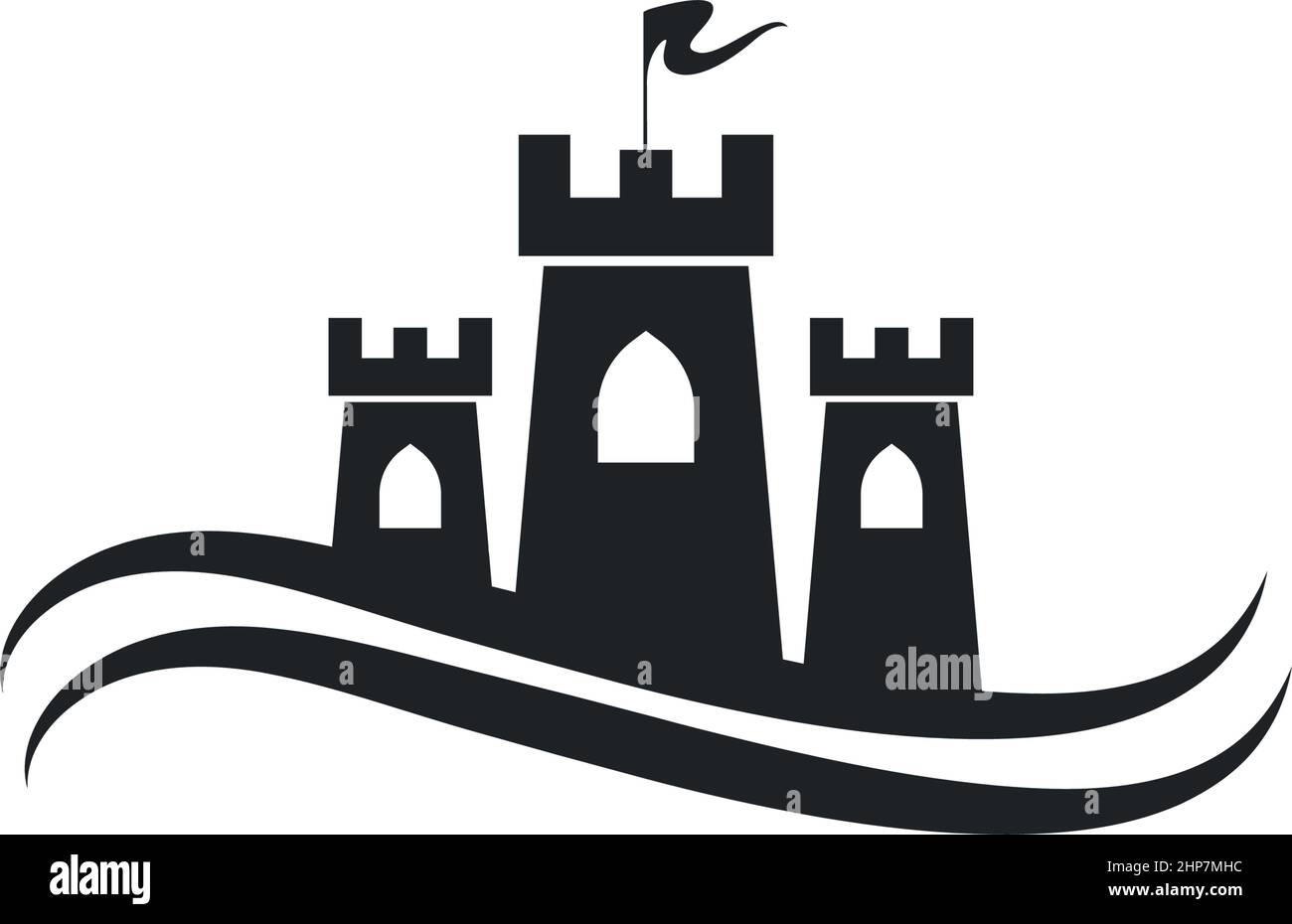 Schloss Logo Symbol Design Vektor Illustration Stock Vektor