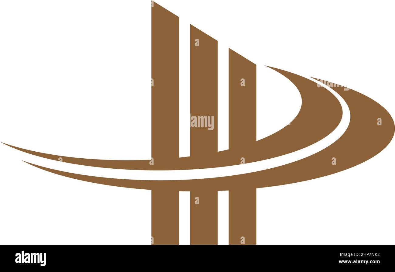 Flache Designvorlage mit Säulen-Symbol-Logo Stock Vektor
