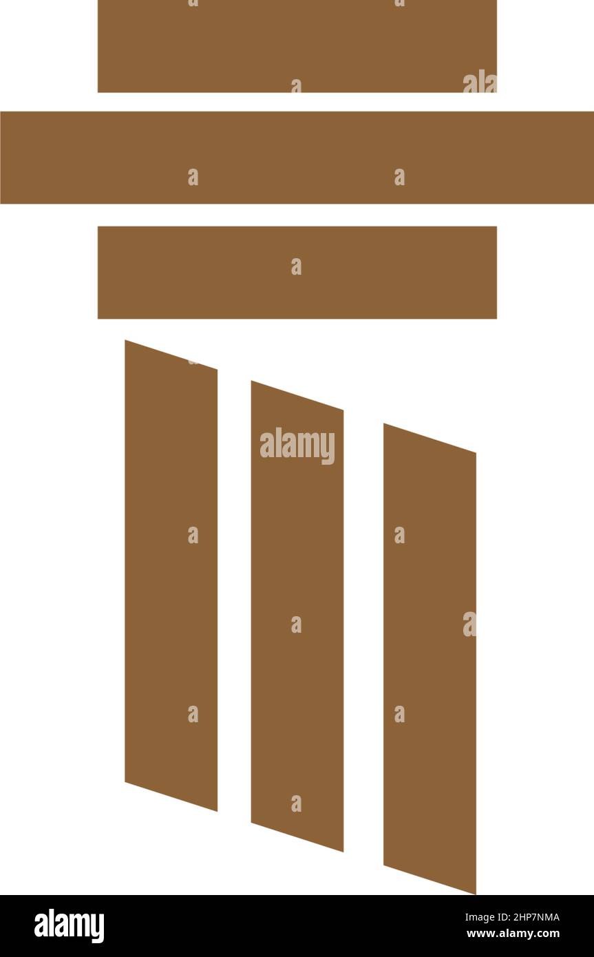 Flache Designvorlage mit Säulen-Symbol-Logo Stock Vektor