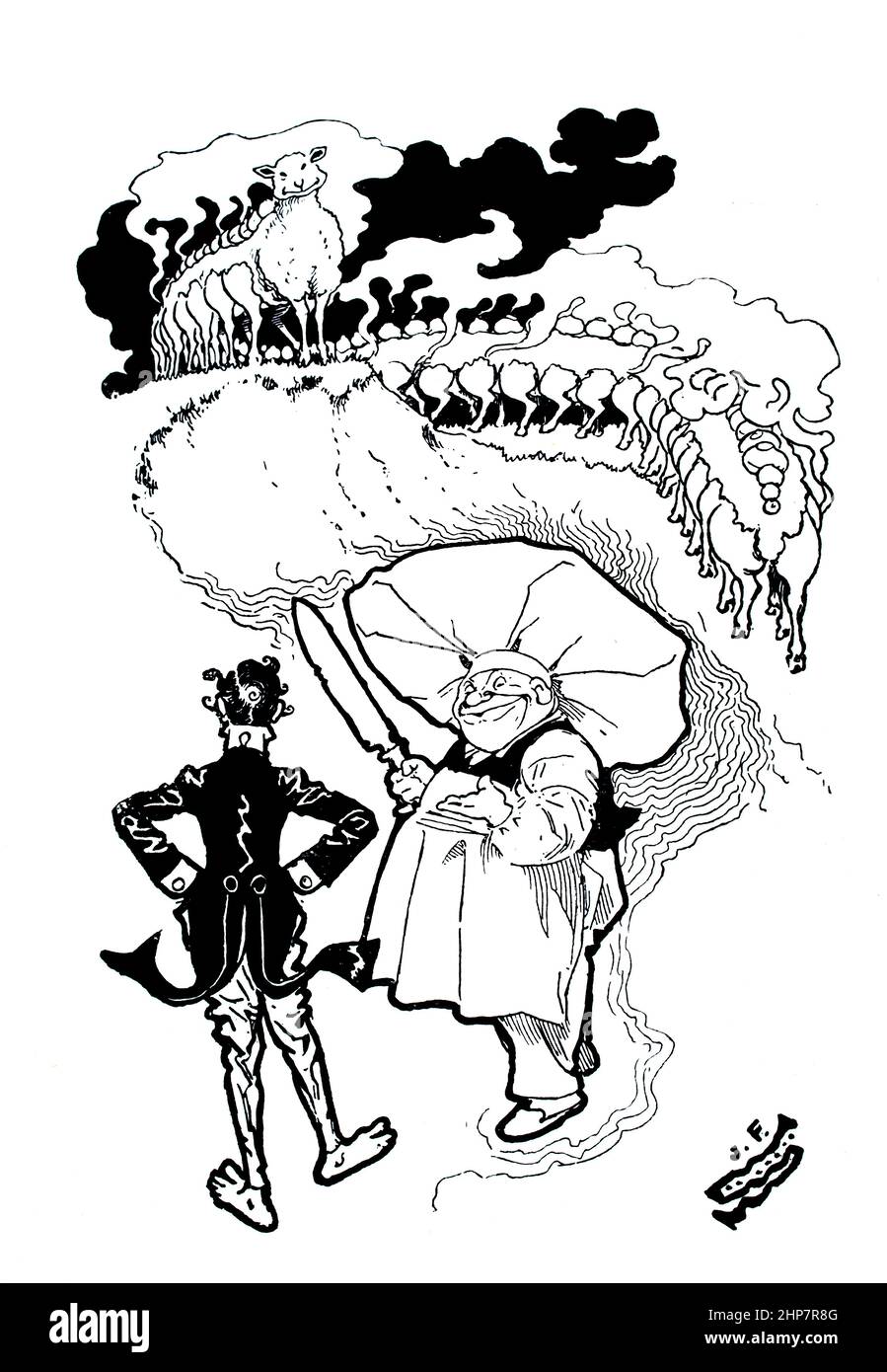 Ill1610 die Flammenblume und andere Geschichten, 1896 Fantasy-Kurzgeschichtenillustration des englischen Karikaturisten und Schriftstellers James F. Sullivan Stockfoto