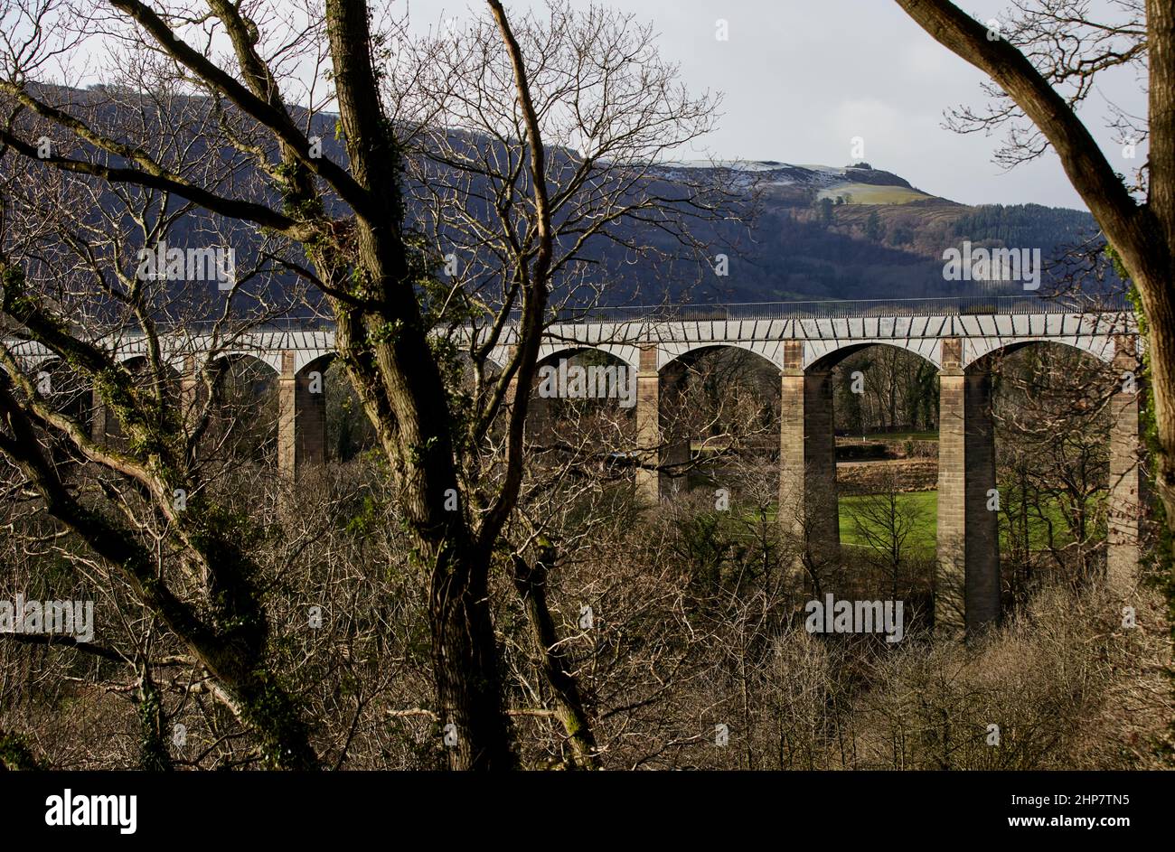 Pontcysyllte Aqueduct 19 Arch feat of Engineering von Thomas Telford, Spanning the River Dee in Wrexham, Llangollen Stockfoto