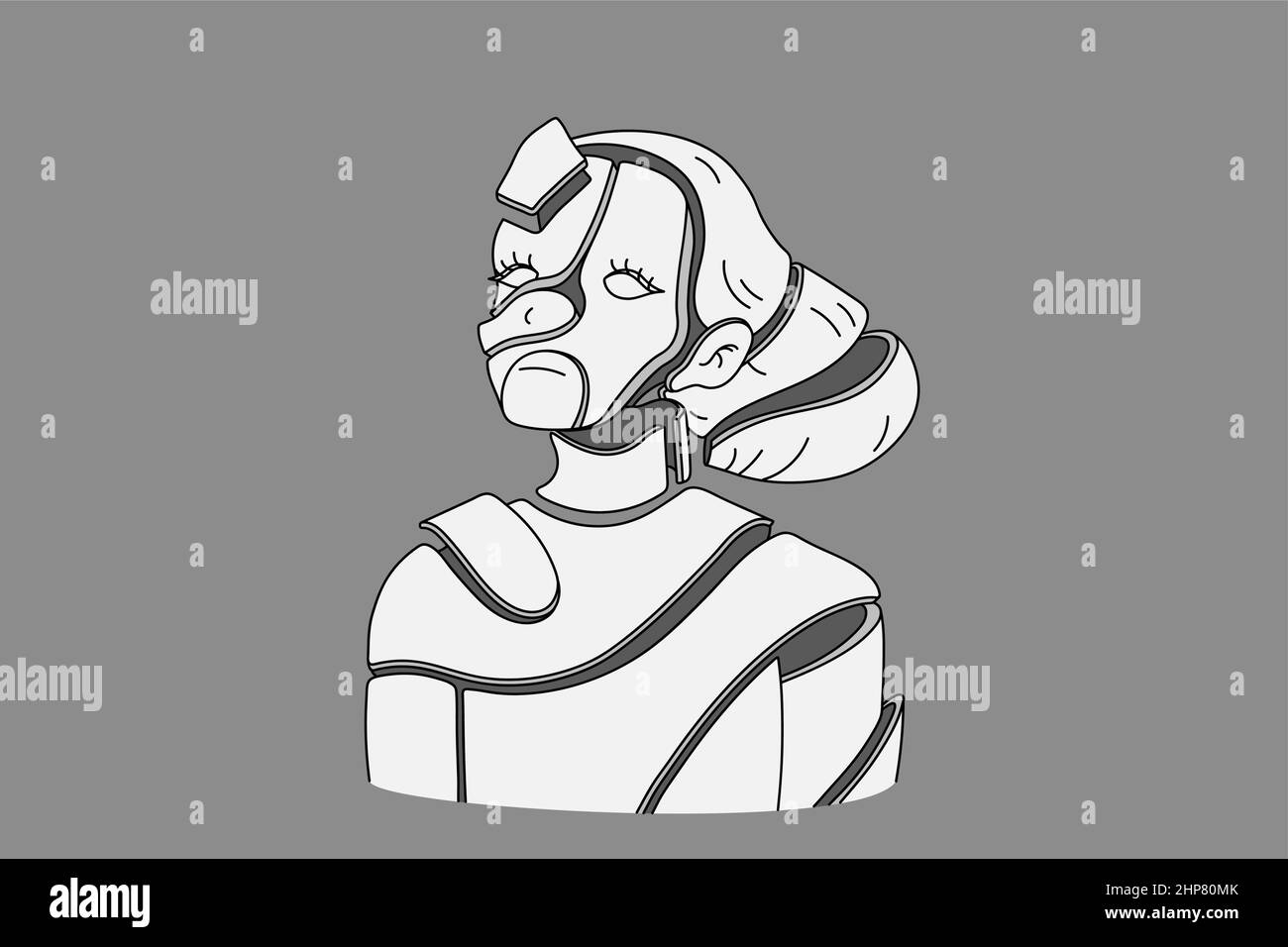 Unglückliche Frau leidet an einer psychischen Störung Stock Vektor