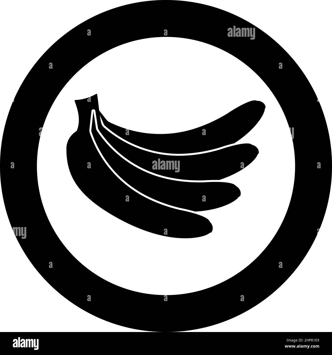 Bund von Bananen Symbol im Kreis rund schwarz Farbe Vektor Illustration Bild solide Umriss Stil Stock Vektor