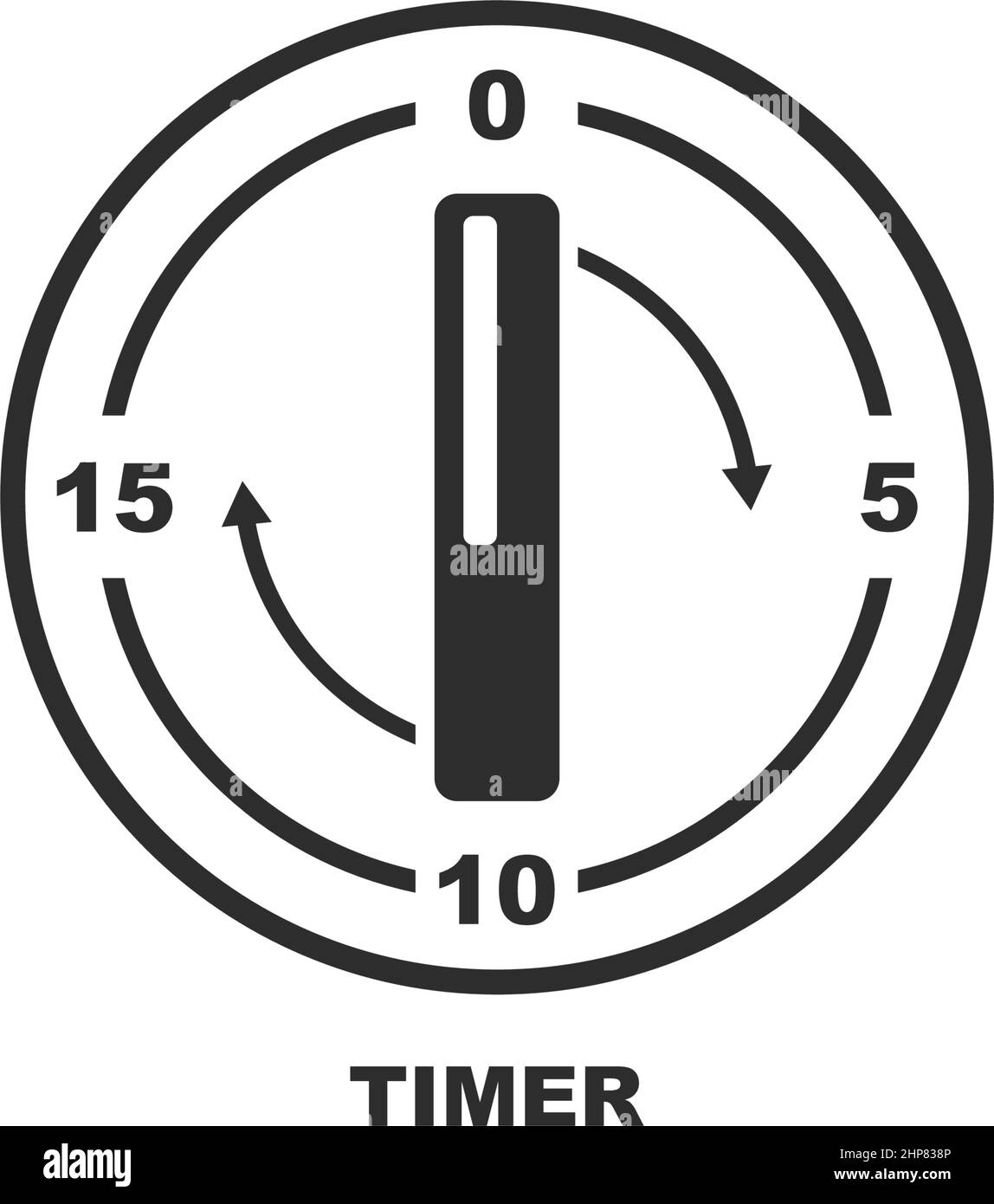 Design-Vorlage für Vektorsymbole mit Zeitschaltknopf Stock Vektor