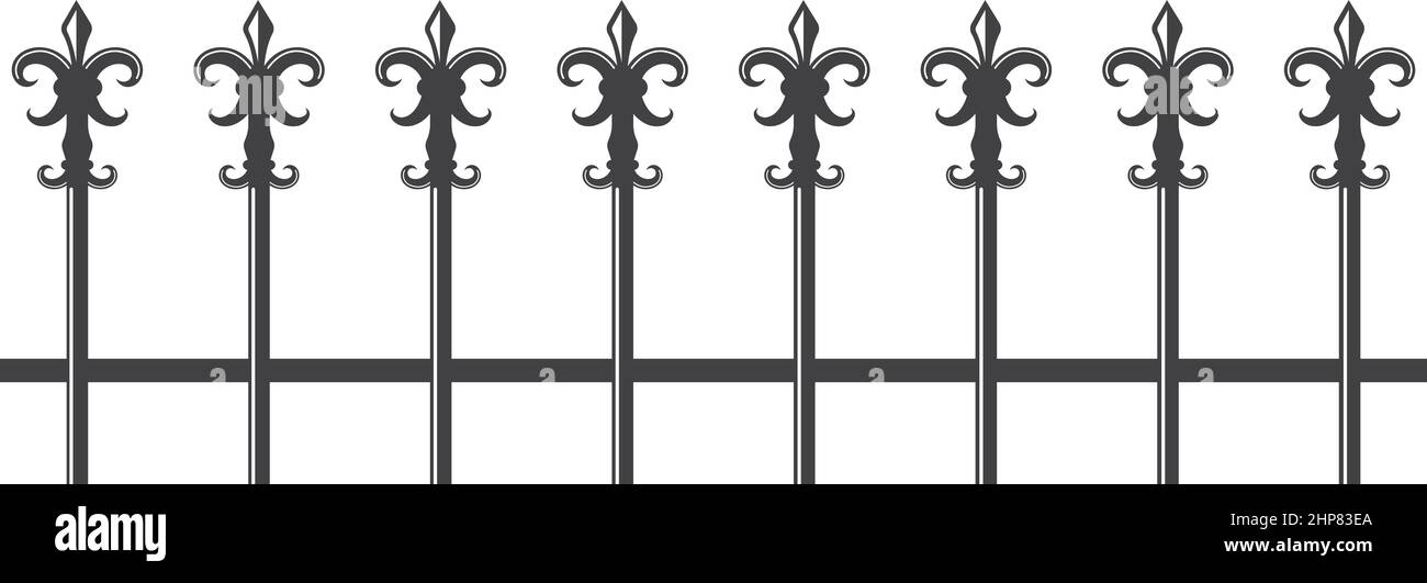 Klassisches Fleur de Lis Fence Icon Vektor Illustration Design Stock Vektor