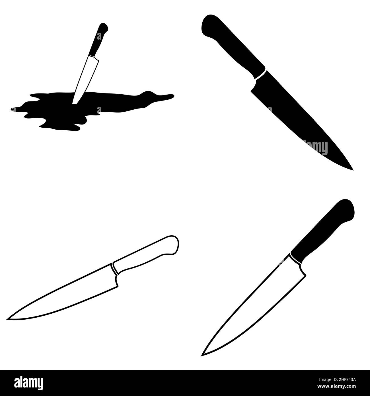 Messer-Set. vektor-Illustration auf weiß Stock Vektor