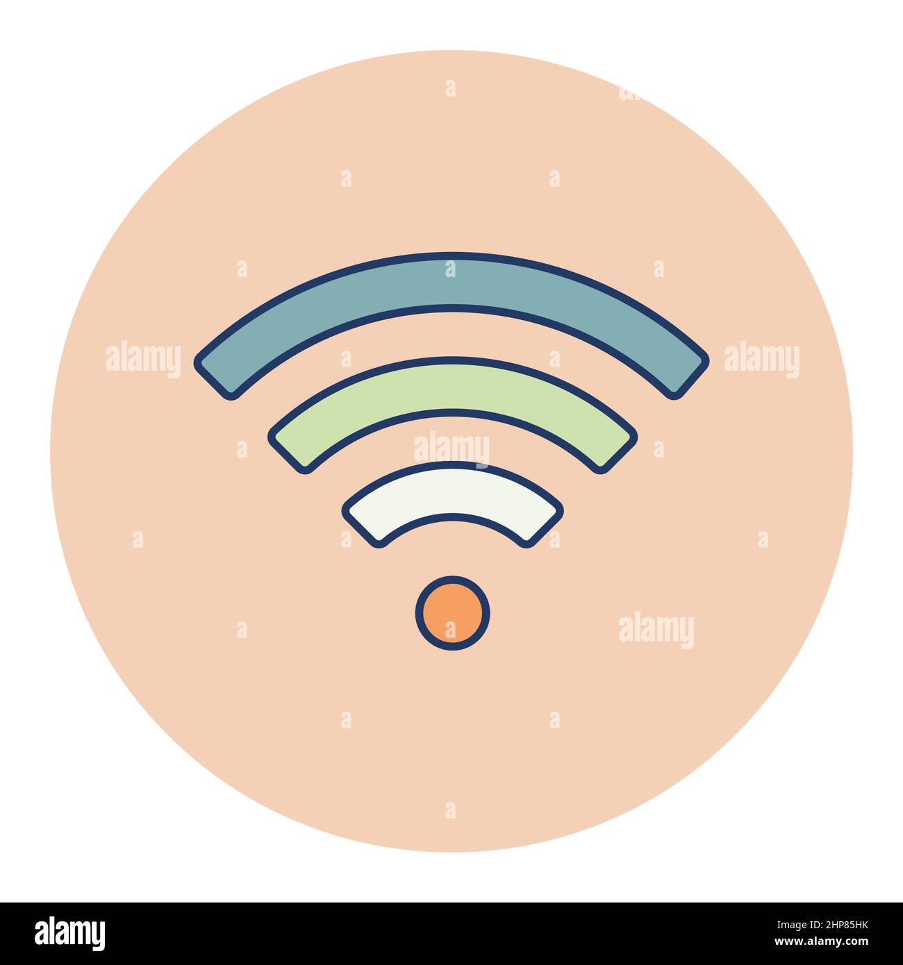 Flat Vector-Symbol für Wi-Fi-Drahtlosnetzwerk Stock Vektor