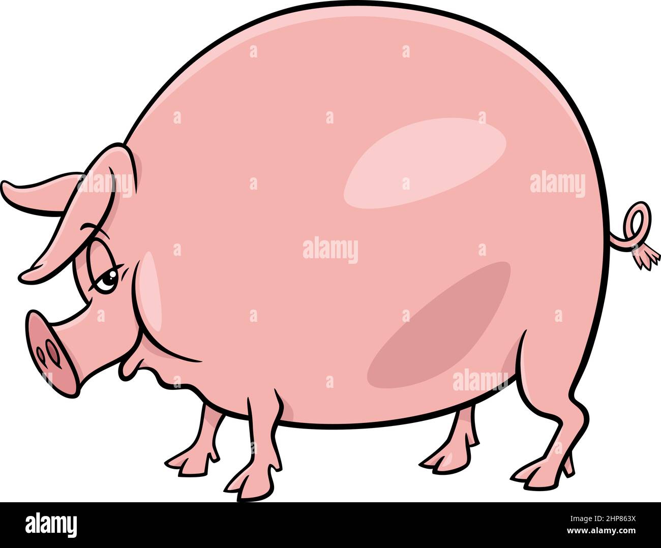 Cartoon pig farm animal Charakter Stock Vektor
