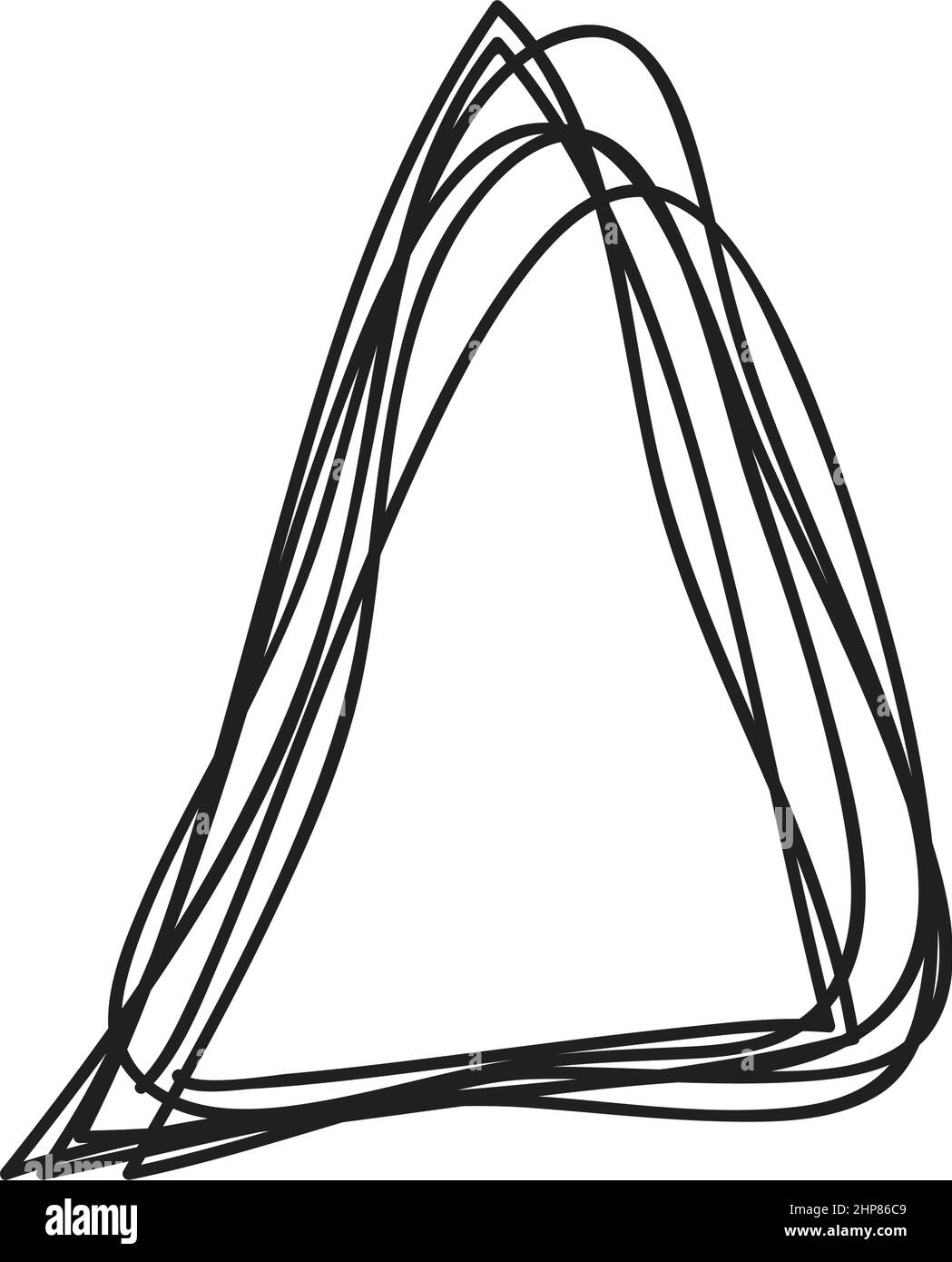Handgezeichnetes Dreieck Doodle, Skizze scribble Element, Bleistift Art Design skizzieren Strich Glyphe Illustration Stock Vektor