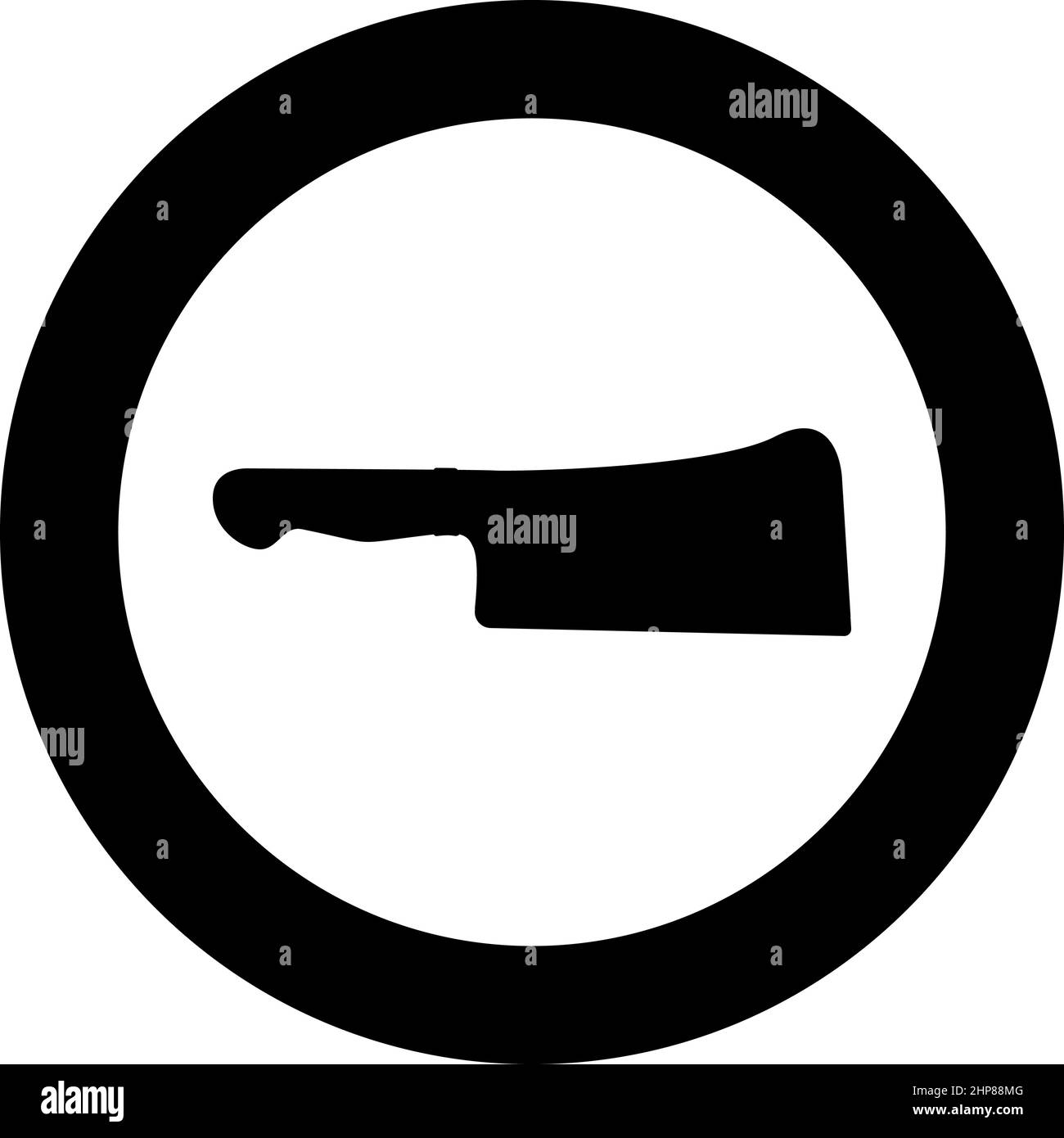 Fleischmesser Cleaver Küche Symbol im Kreis rund schwarz Farbe Vektor Illustration Bild solide Kontur Stil Stock Vektor
