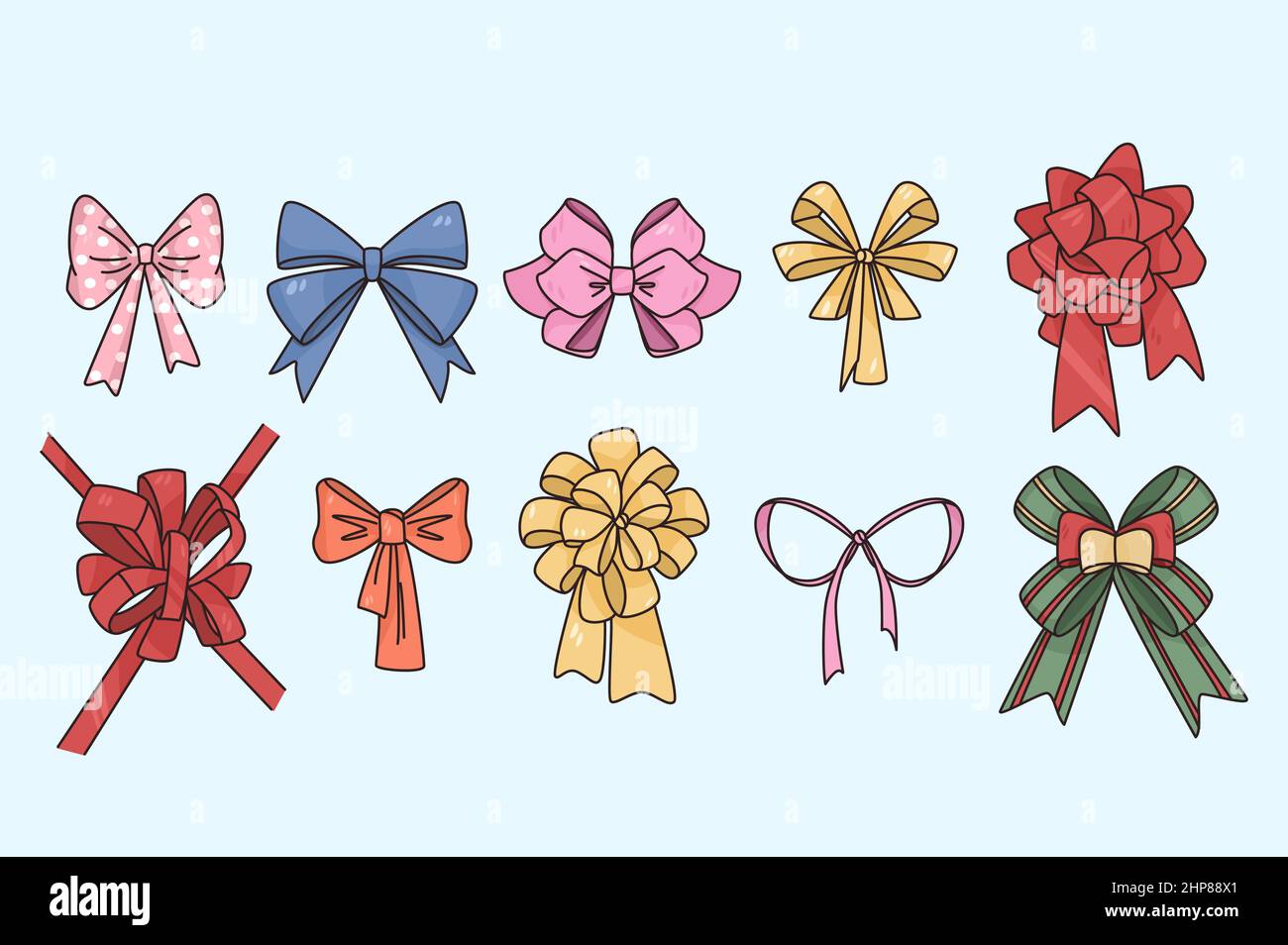 Bunte Bögen Vektor-Kollektion für Weihnachtsgeschenke Stock Vektor